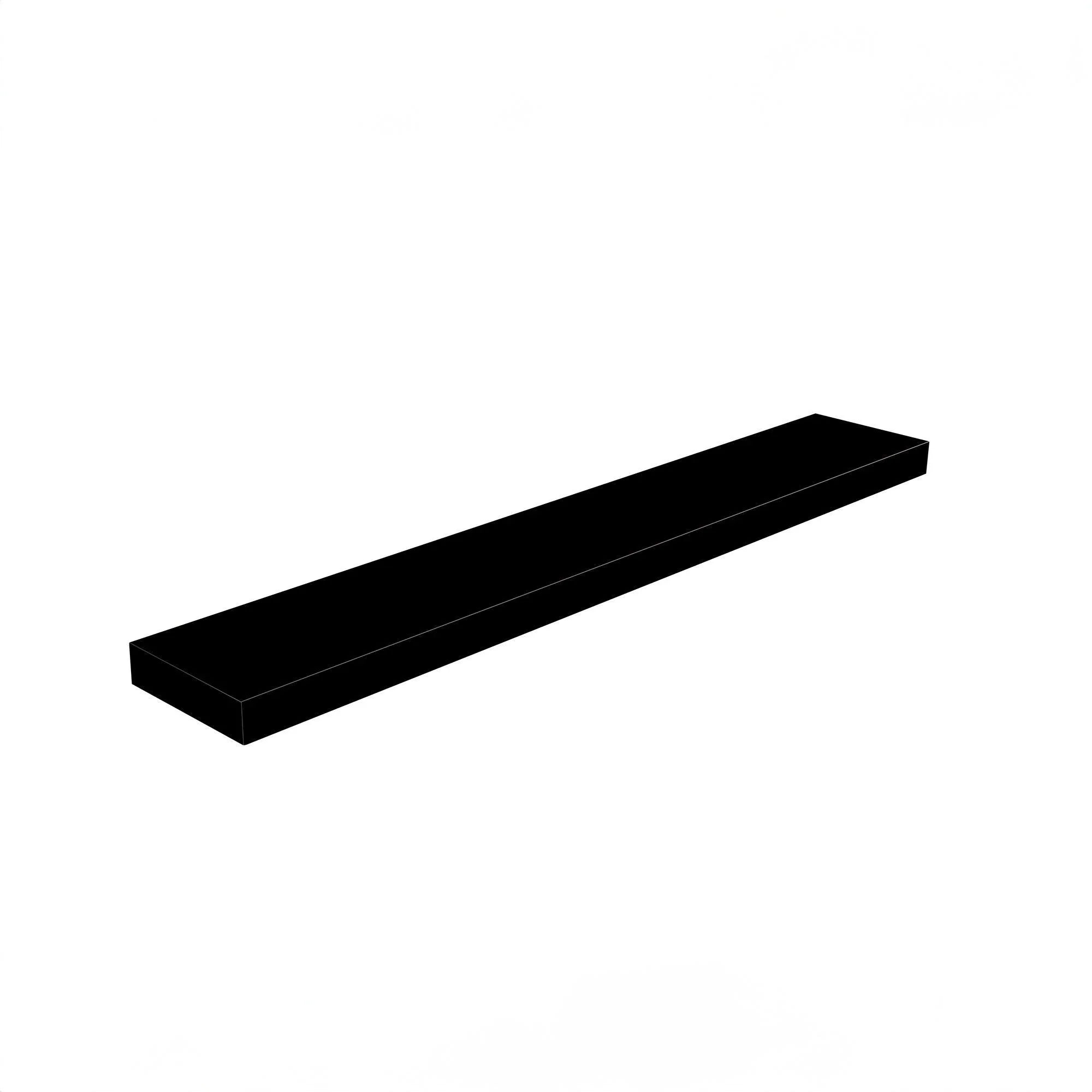 36" Wall-Mount Matte Black Shelf