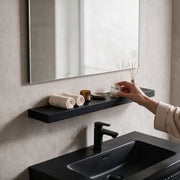 36" Wall-Mount Matte Black Shelf