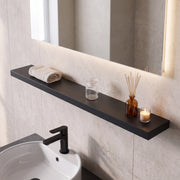 43" Wall-Mount Matte Black Shelf