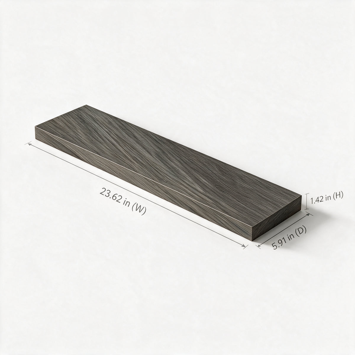 24" Wall-Mount Maple Grey Shelf