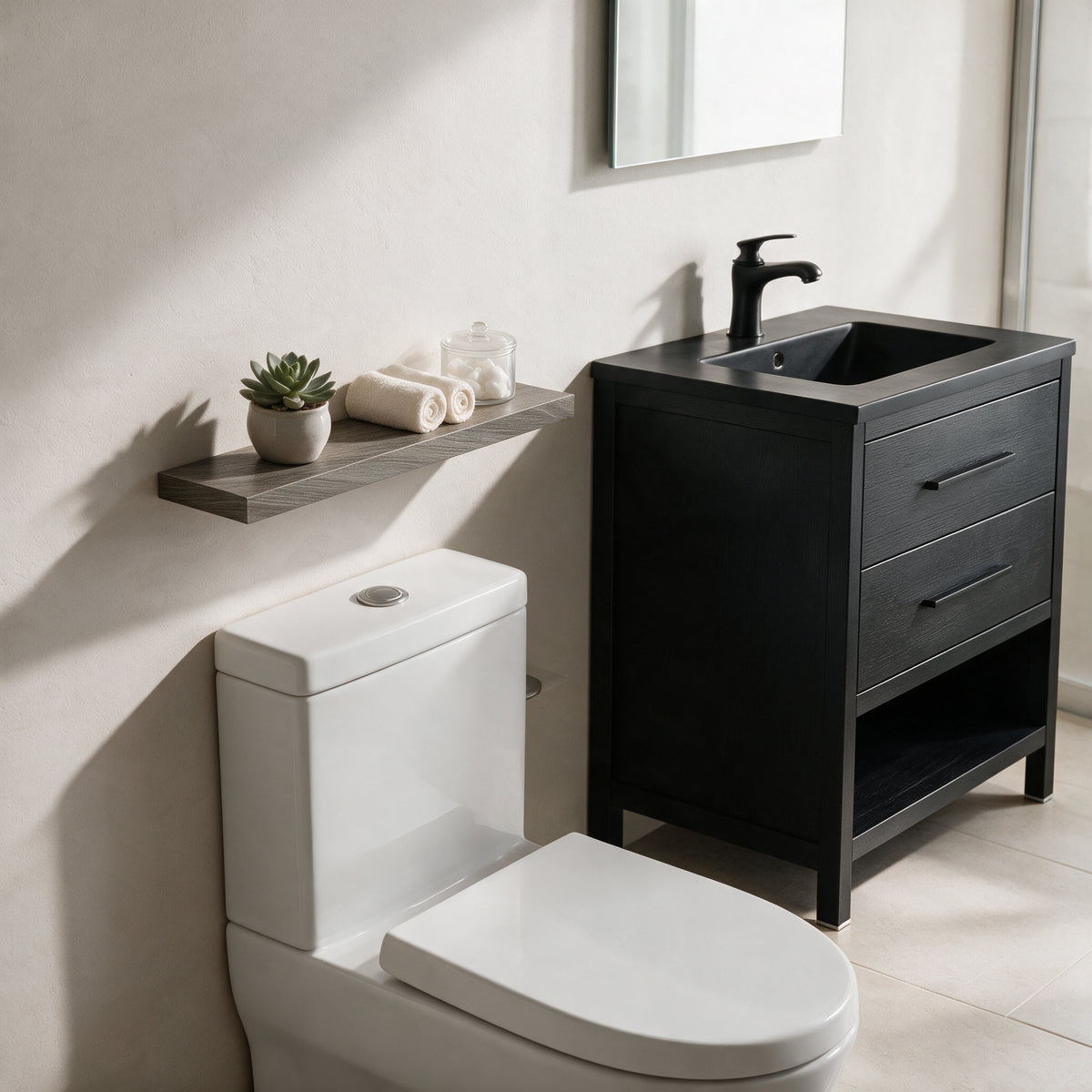 24" Wall-Mount Maple Grey Shelf