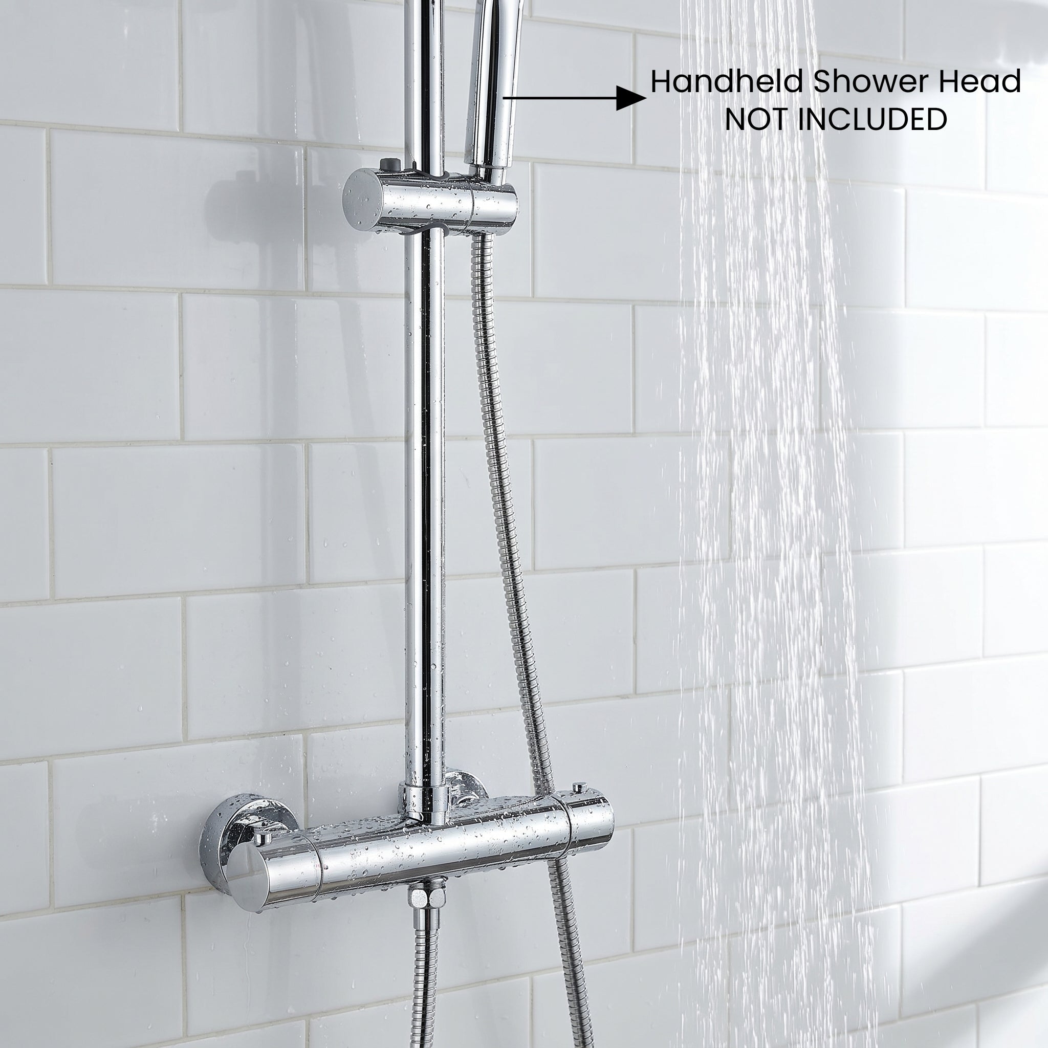 Chrome Thermostatic Shower Mixer with 2-Function Round Control