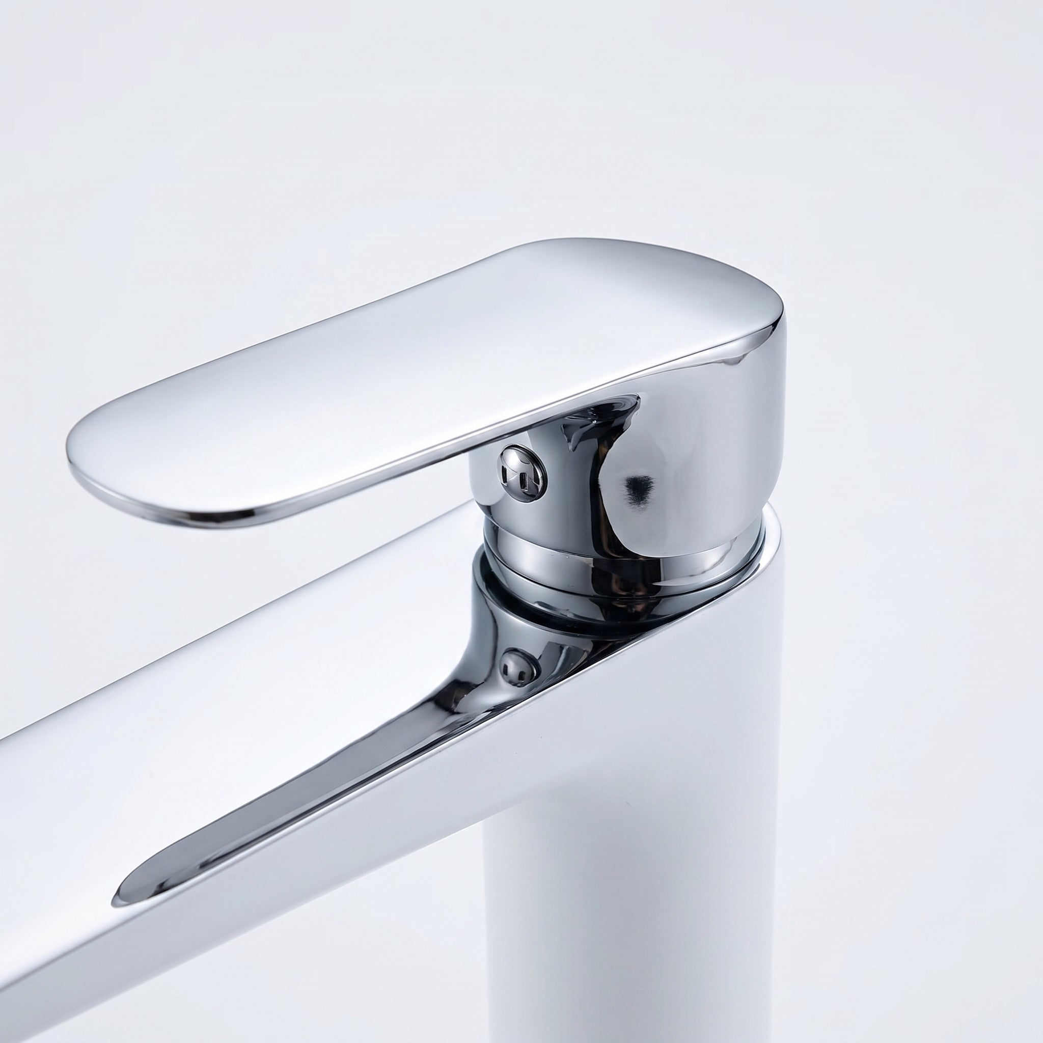 Santorini Single Handle Bathroom Sink Faucet in White and Chrome