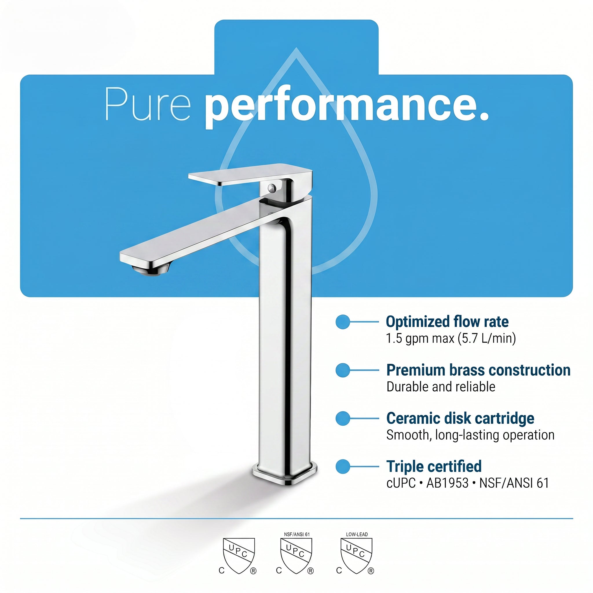Santorini Single Handle Bathroom Sink Faucet in Chrome