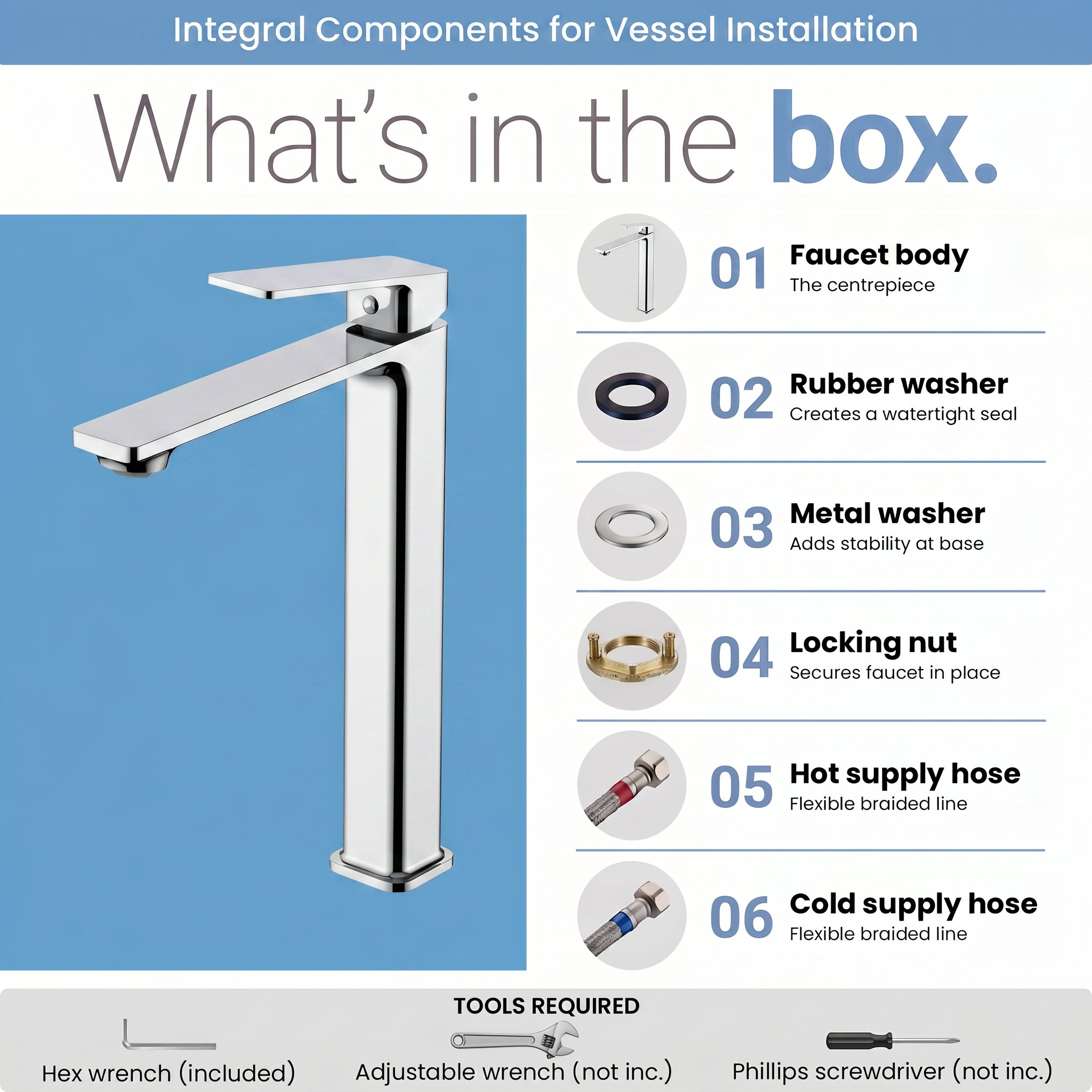 Santorini Single Handle Bathroom Sink Faucet in Chrome