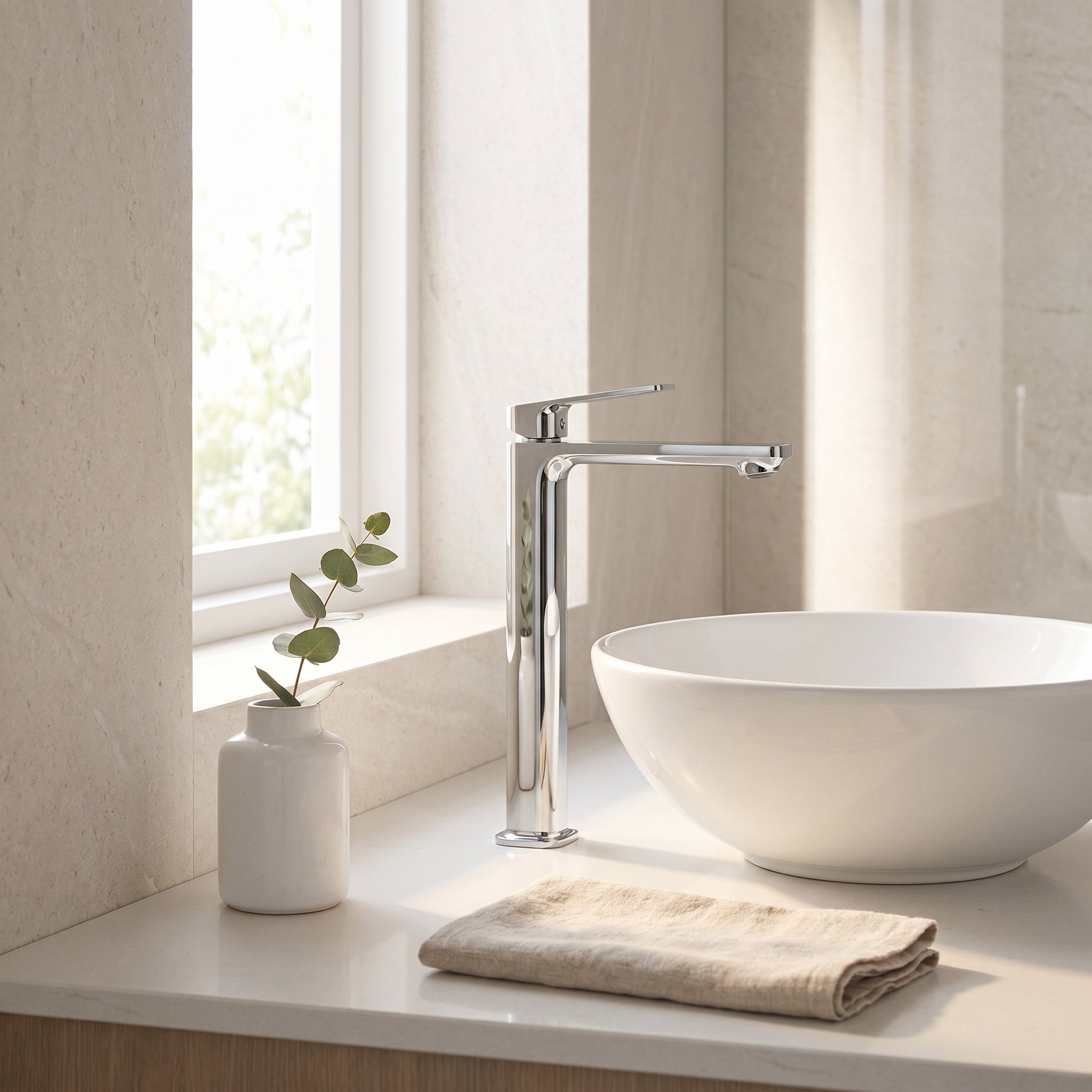 Santorini Single Handle Bathroom Sink Faucet in Chrome