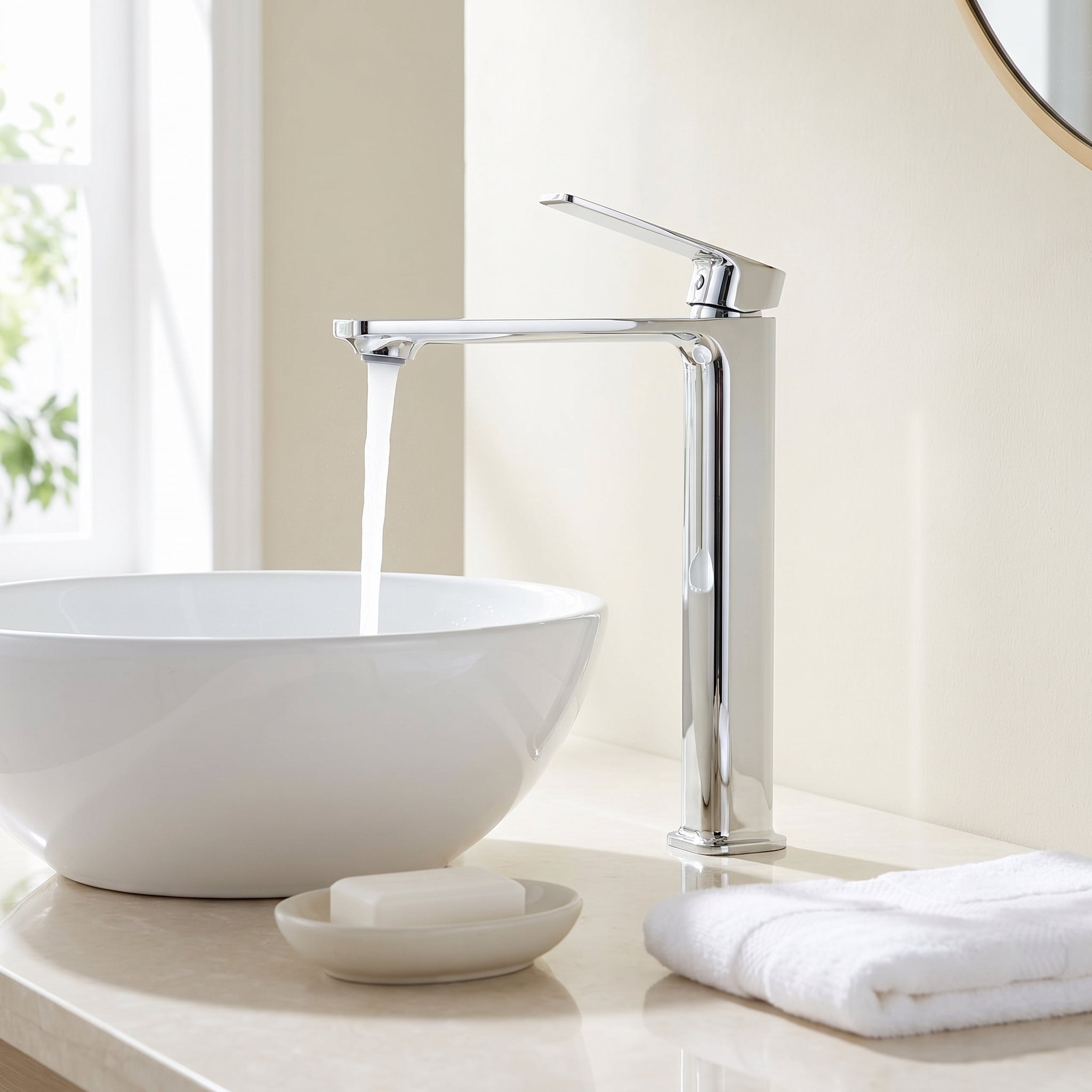 Santorini Single Handle Bathroom Sink Faucet in Chrome