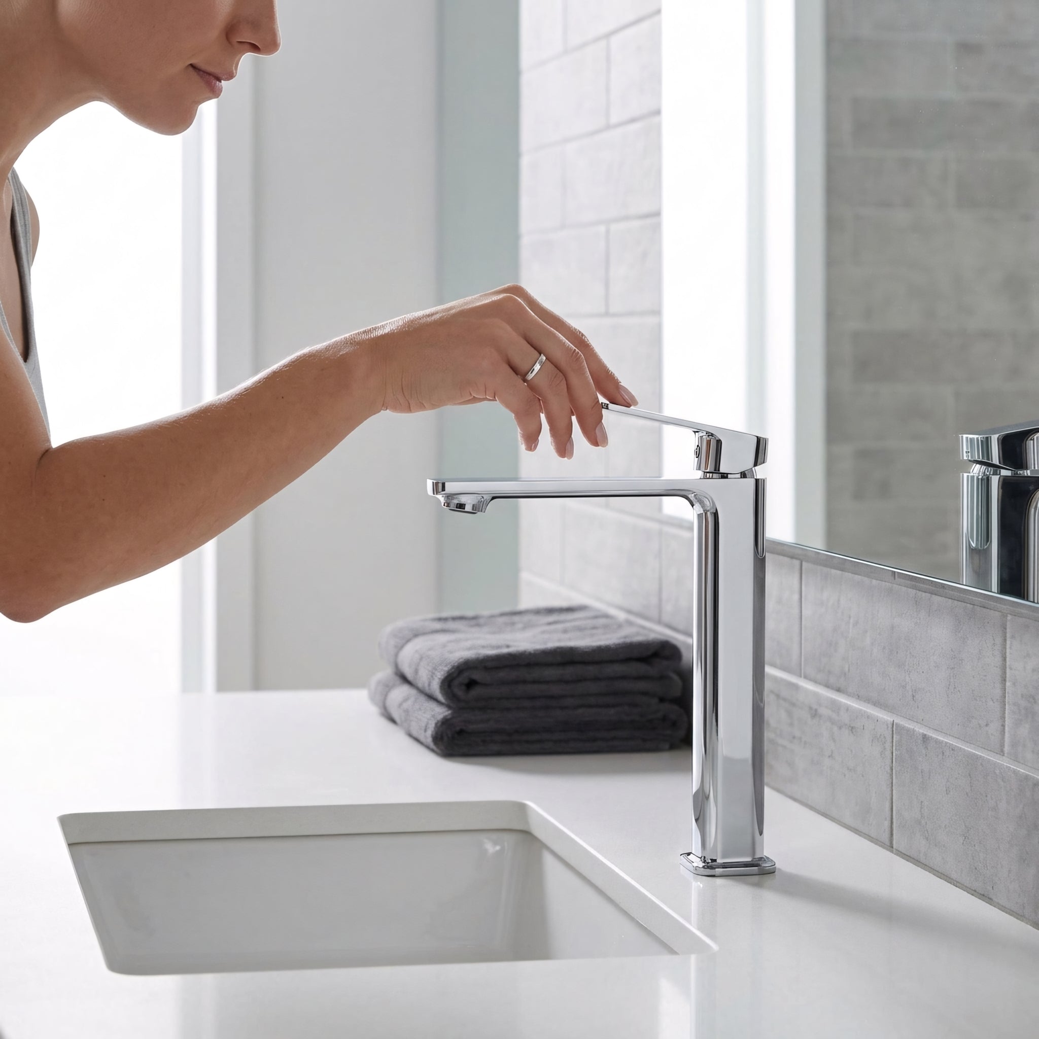 Santorini Single Handle Bathroom Sink Faucet in Chrome