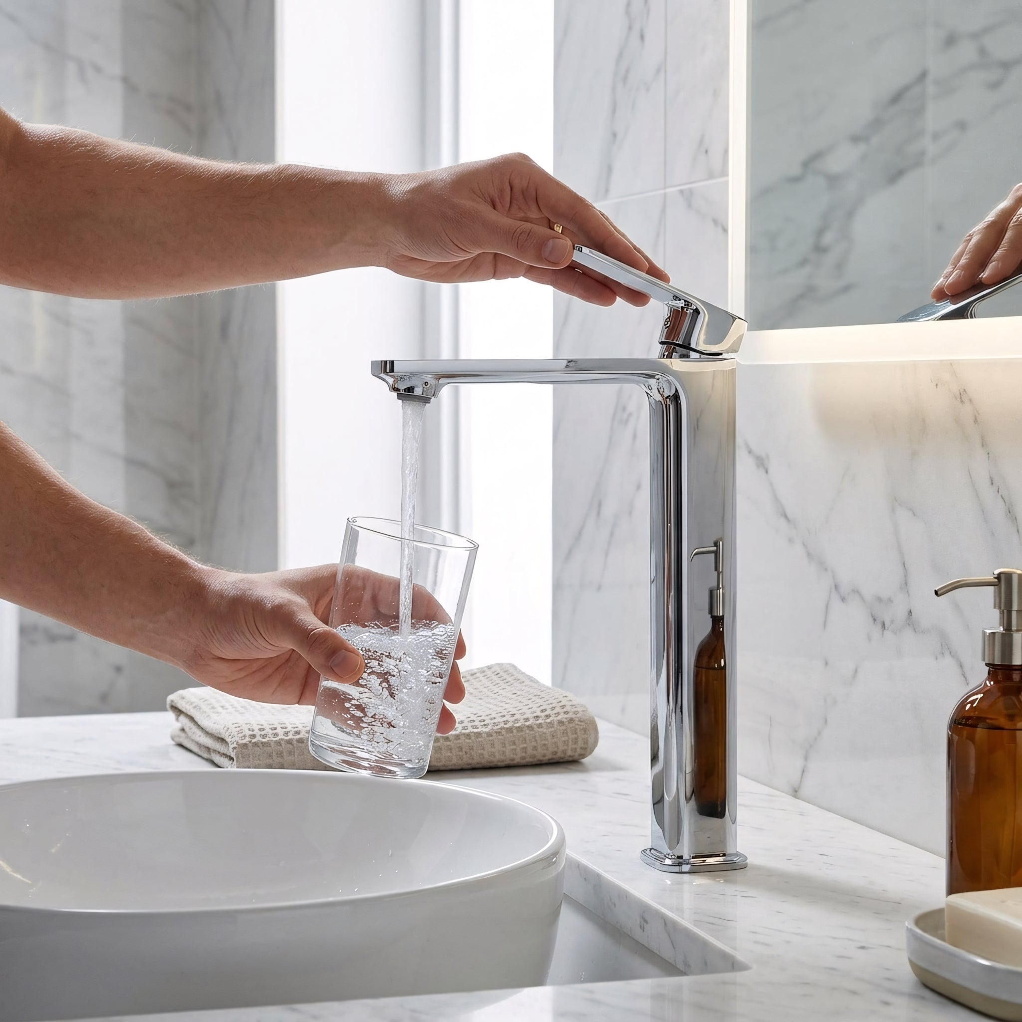 Santorini Single Handle Bathroom Sink Faucet in Chrome