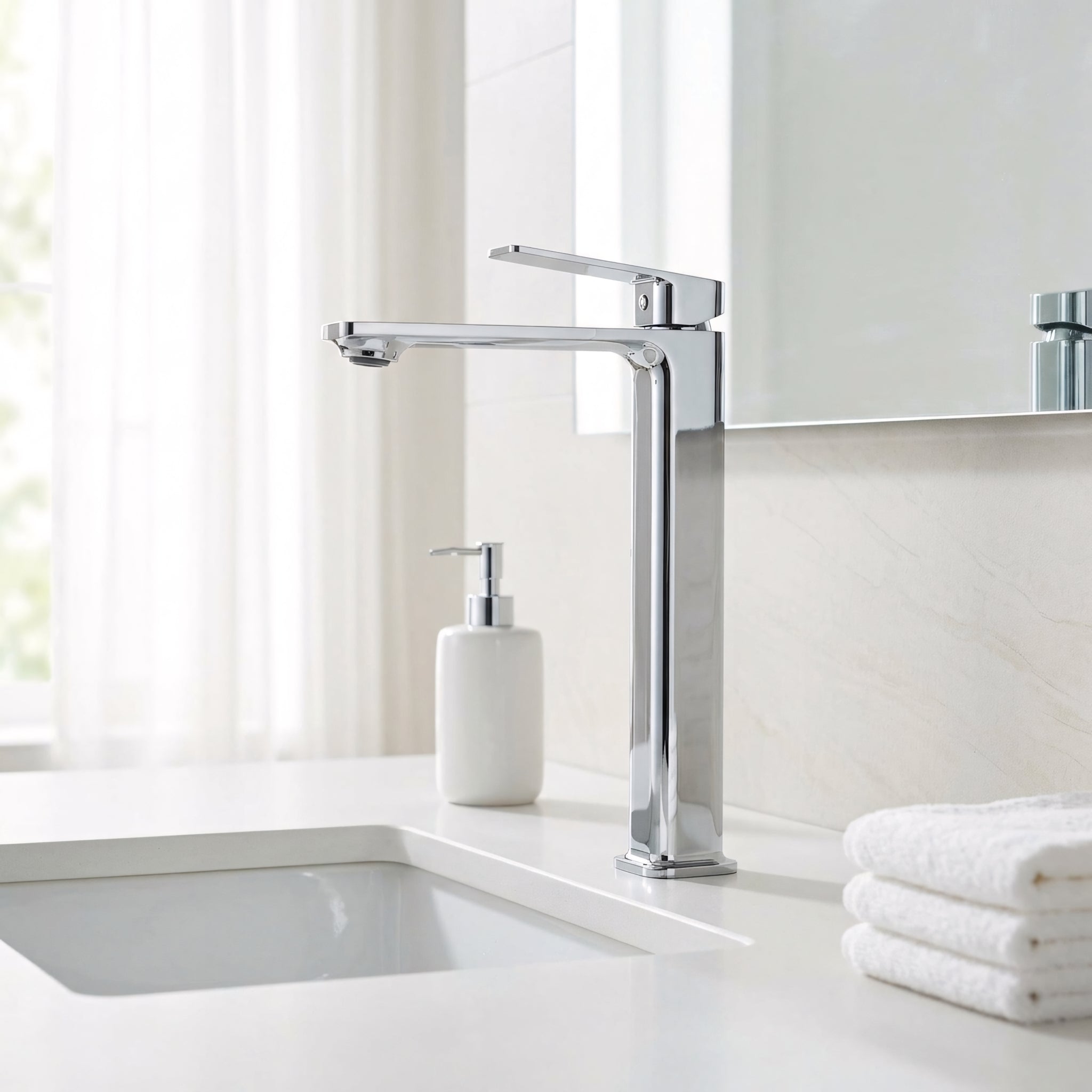 Santorini Single Handle Bathroom Sink Faucet in Chrome