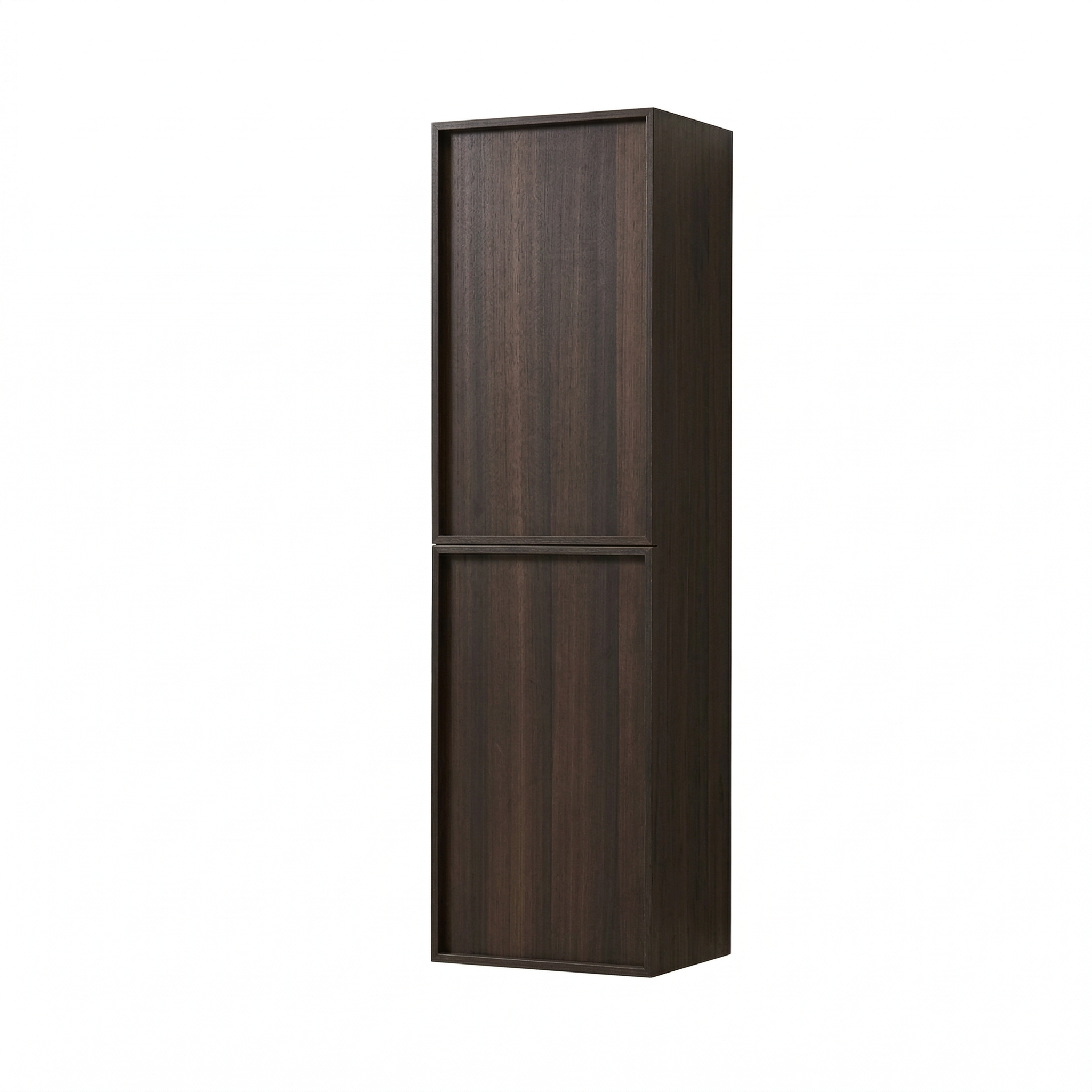 Armoire à linge sur pied 17po en chêne fumé avec portes à fermeture douce - Réversible