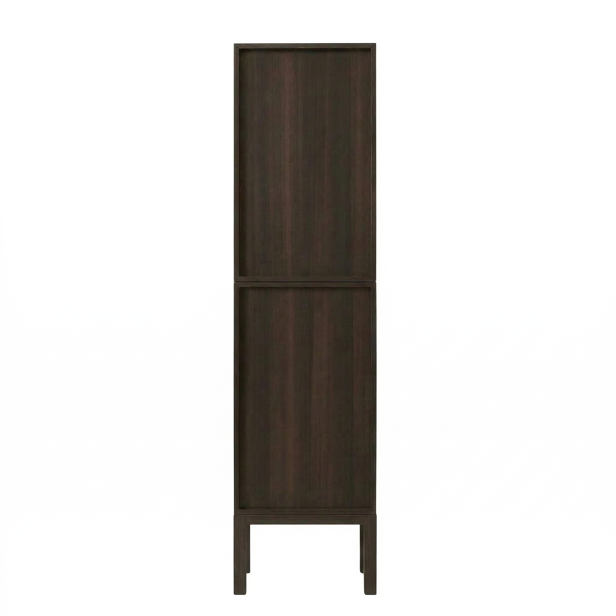 Armoire à linge sur pied 17po en chêne fumé avec portes à fermeture douce - Réversible