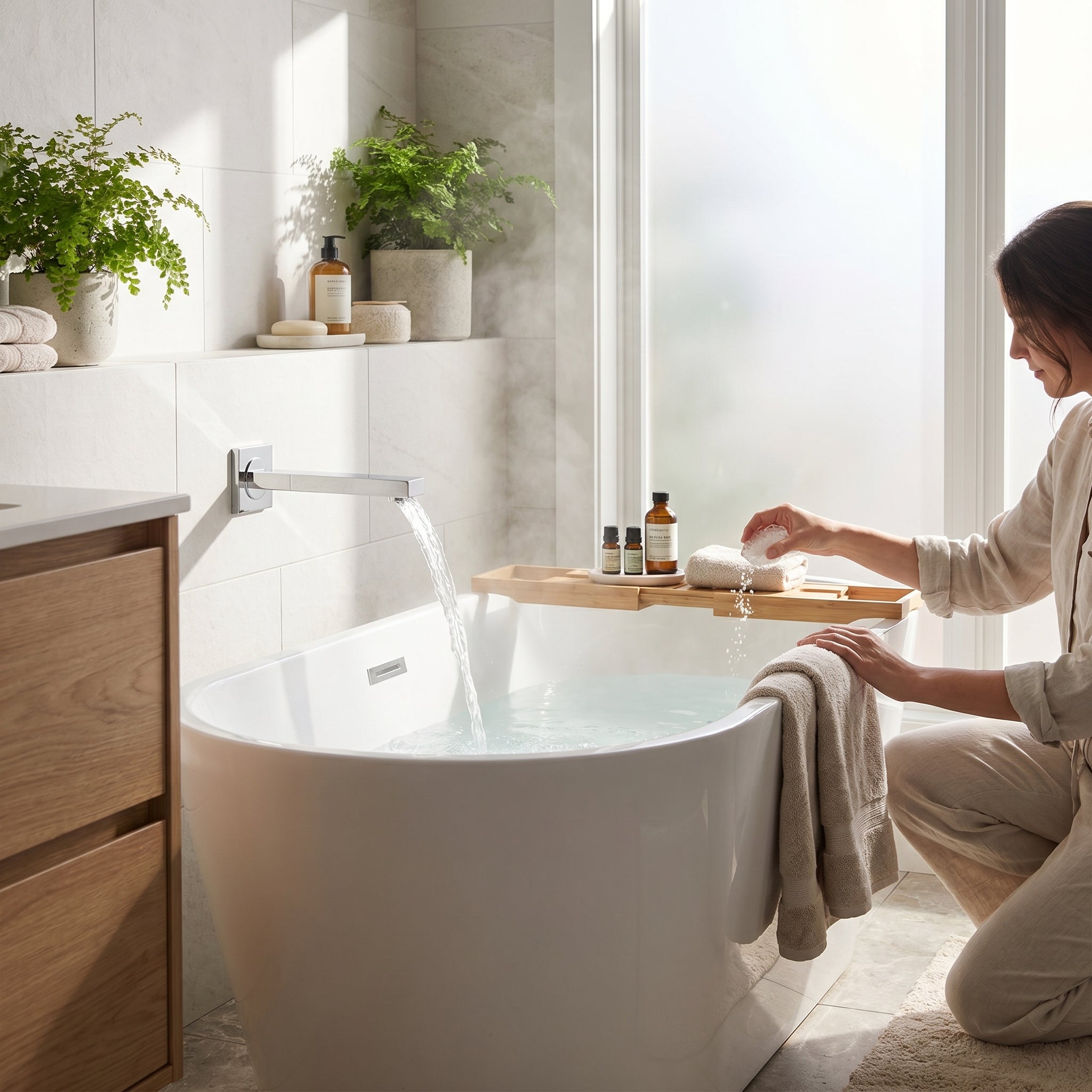 Bec de bain douche chrome