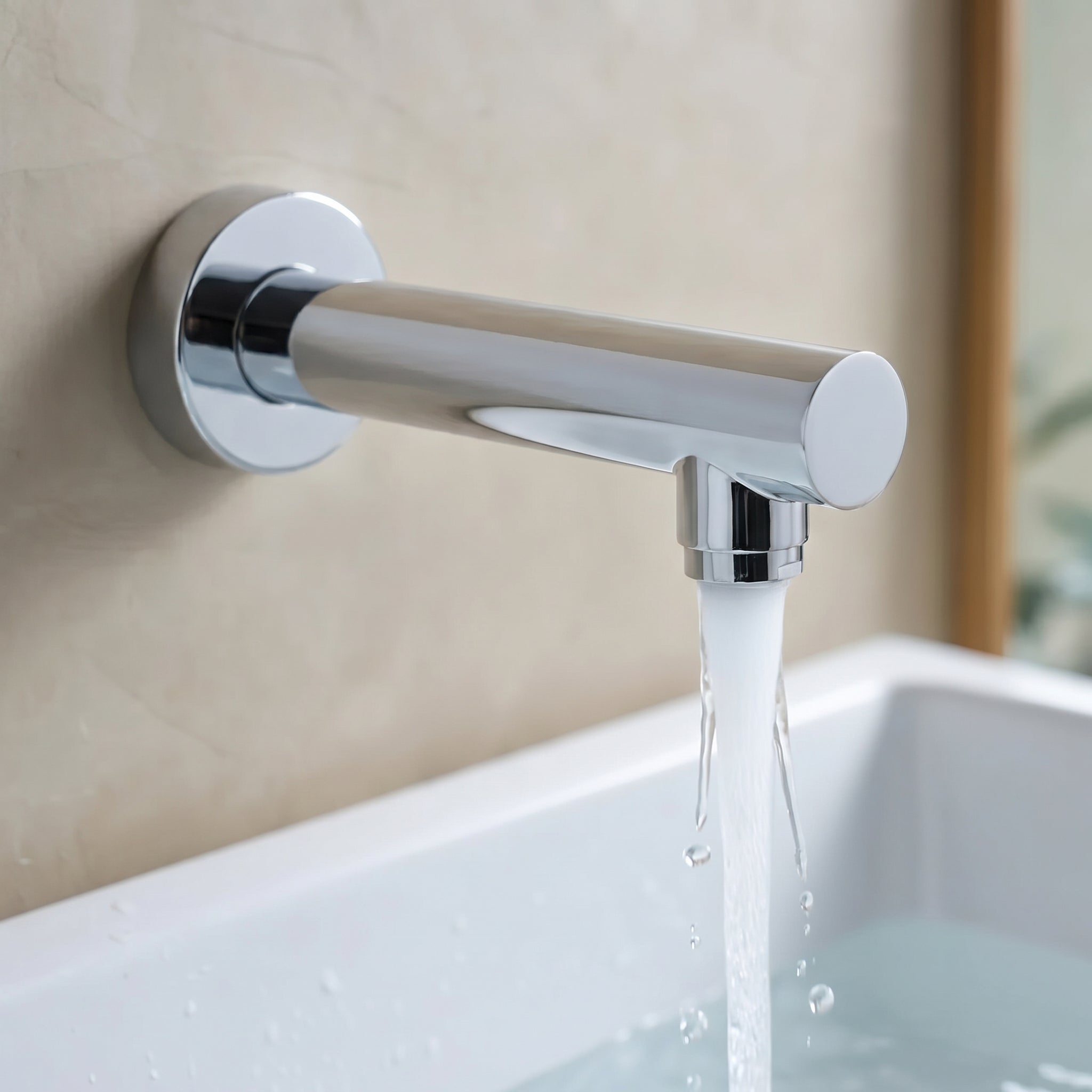 Bec de bain douche  Nickel brossé - Rond