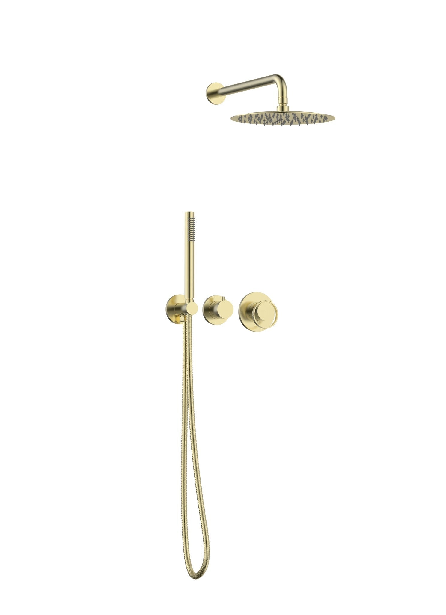 Ensemble de douche à pression équilibrée Luna 2 fonctions en or brossé