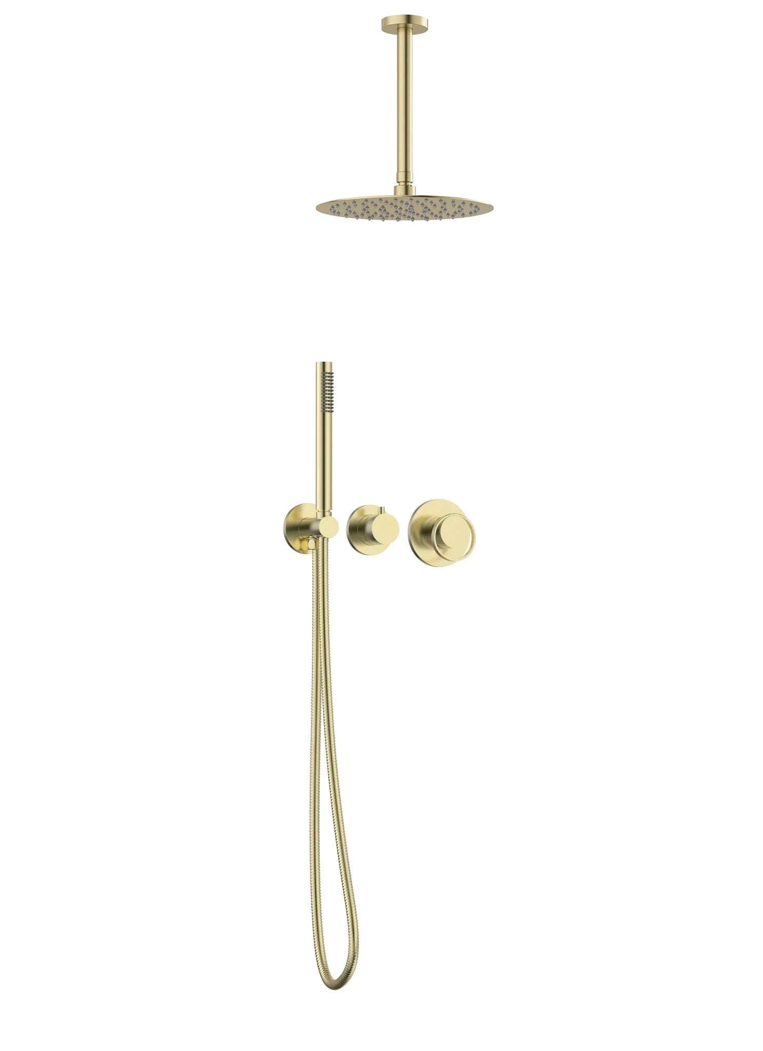 Ensemble de douche à pression équilibrée Luna 2 fonctions en or brossé