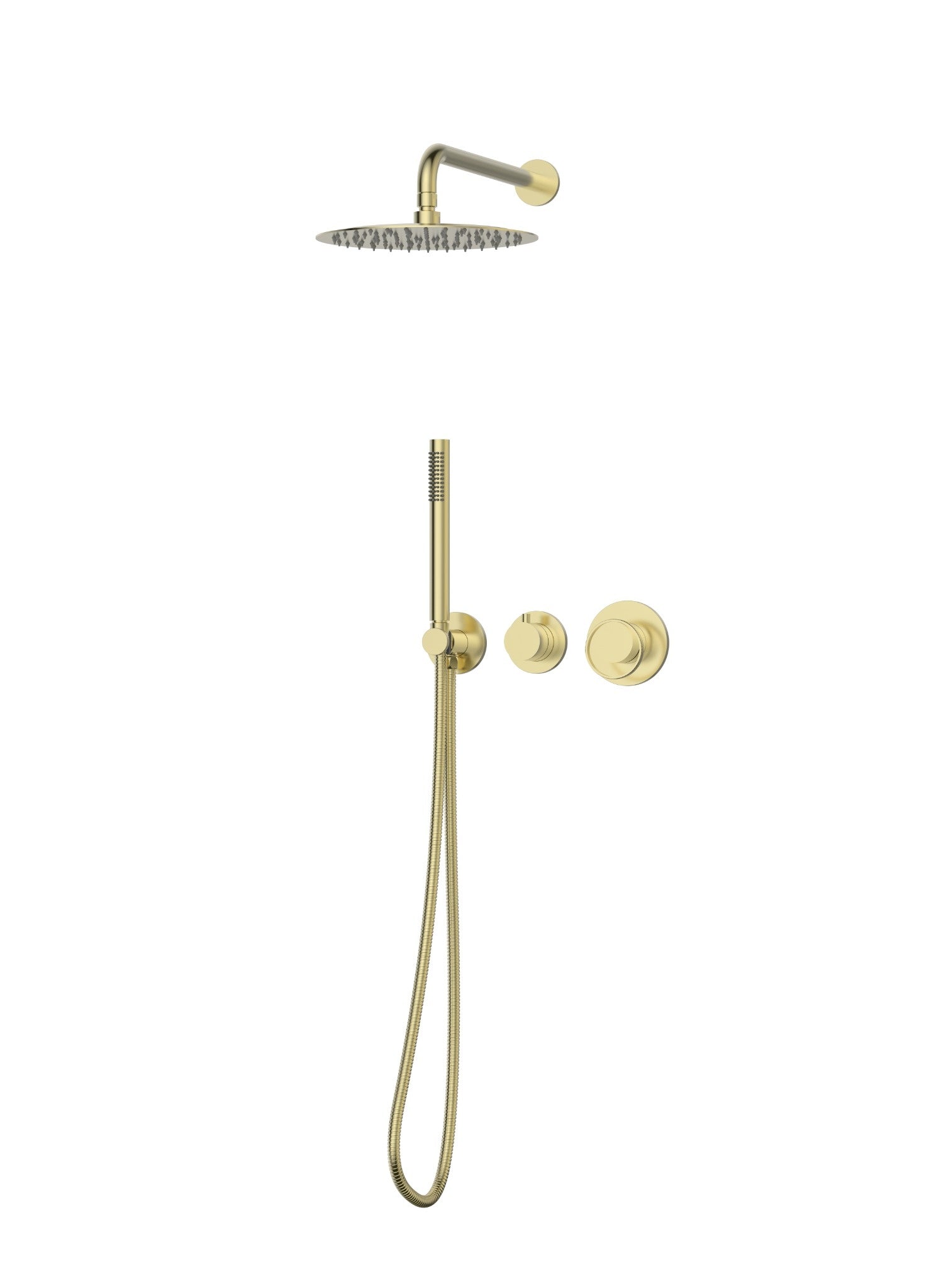 Ensemble de douche à pression équilibrée Luna 2 fonctions en or brossé