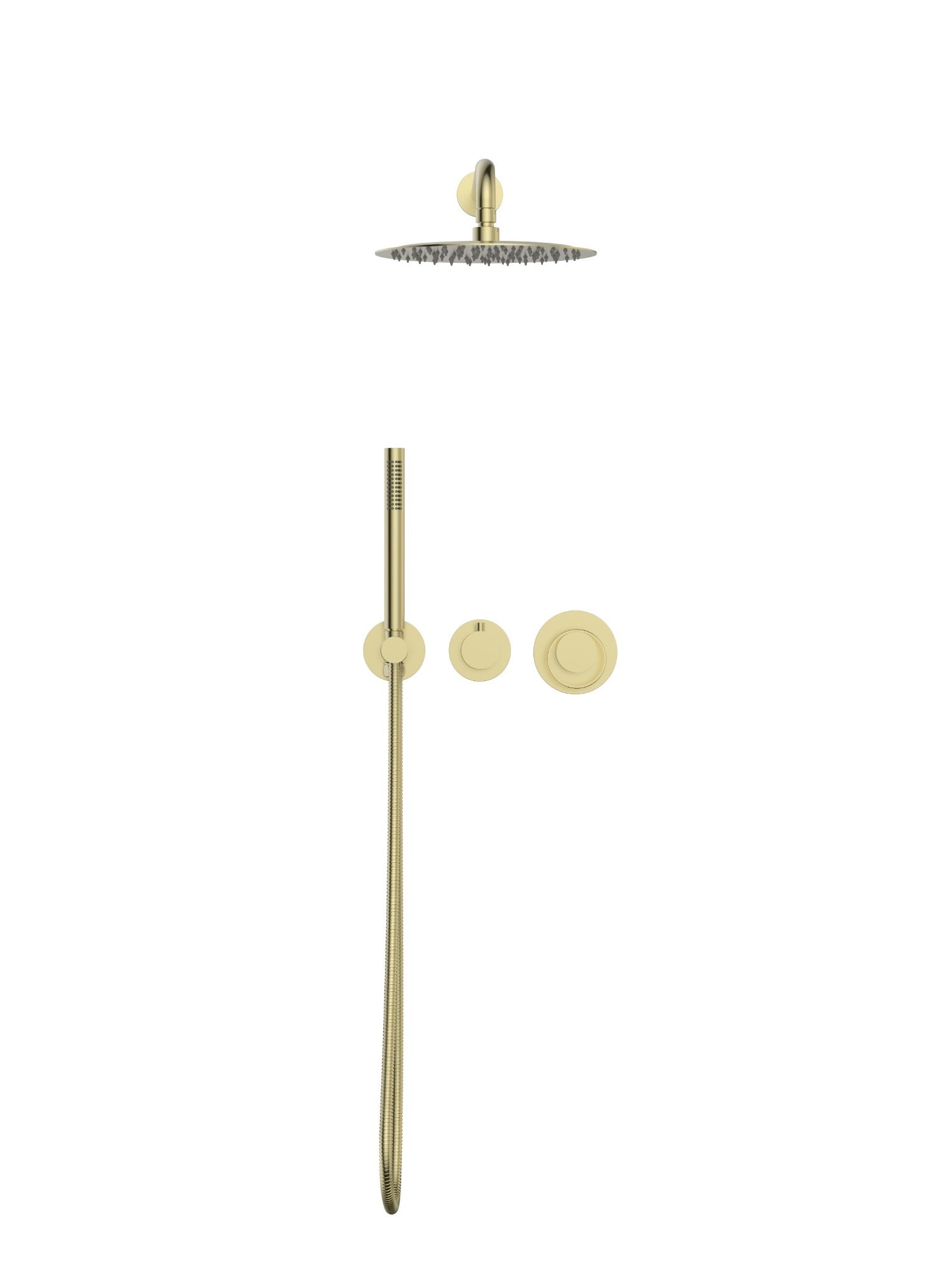 Ensemble de douche à pression équilibrée Luna 2 fonctions en or brossé