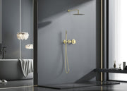 Ensemble de douche à pression équilibrée Luna 2 fonctions en or brossé