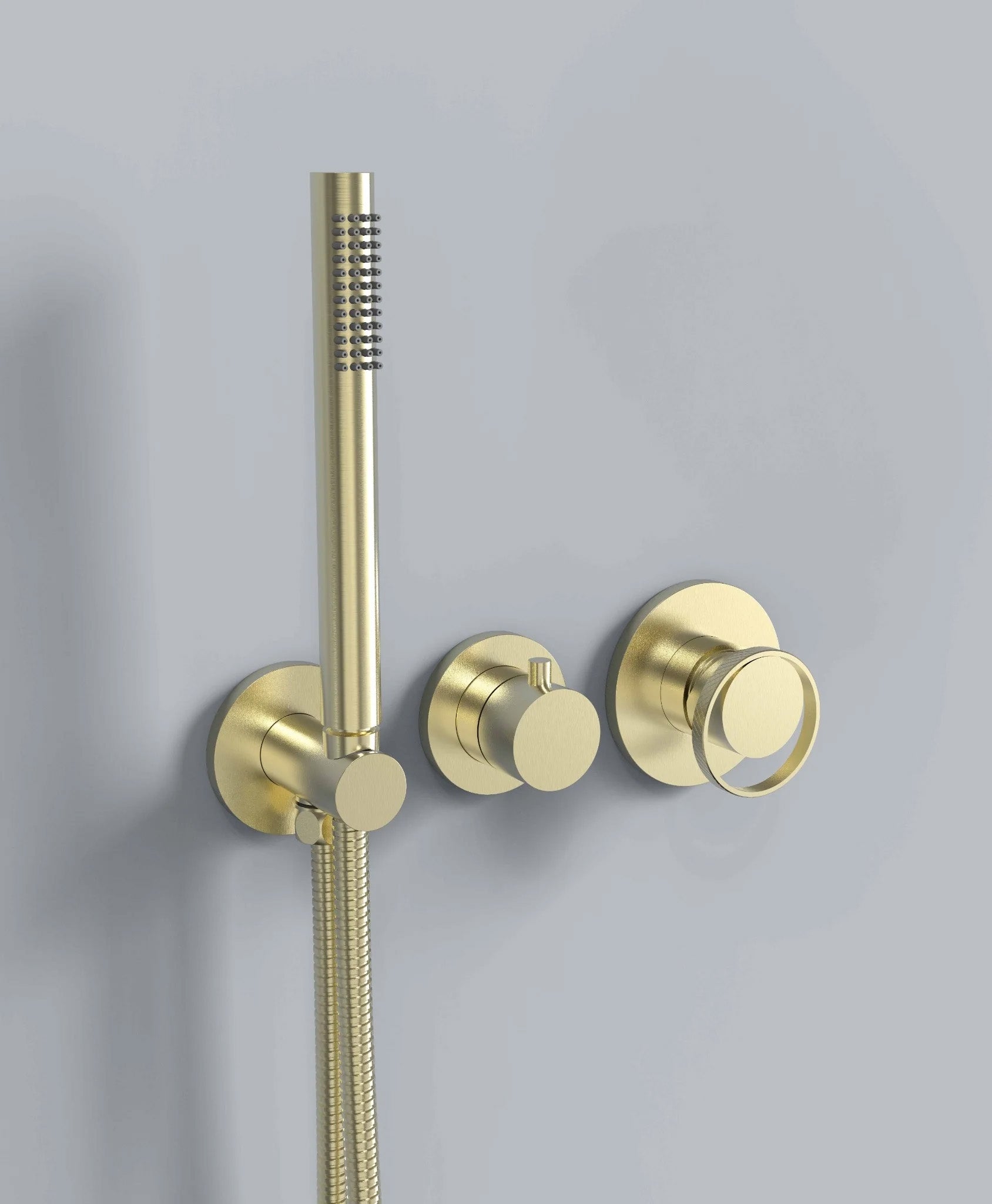 Luna 2-Function Pressure Balance Shower Set in Brushed Gold