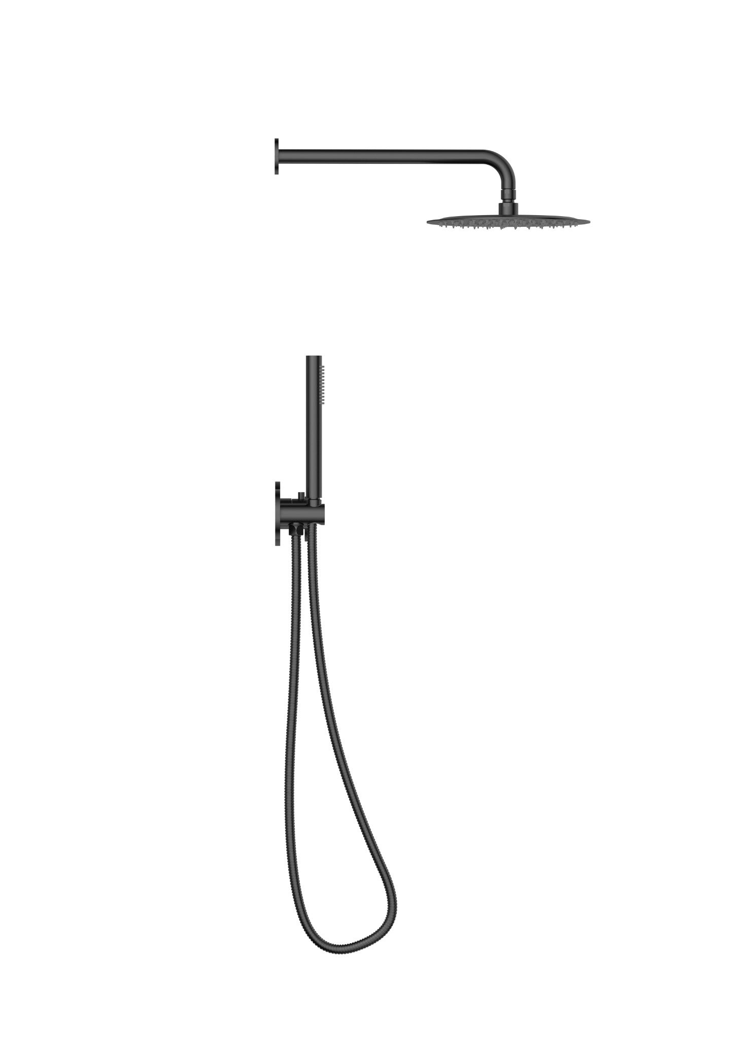 Ensemble de douche Luna 2 fonctions à pression équilibrée - Noir mat et or