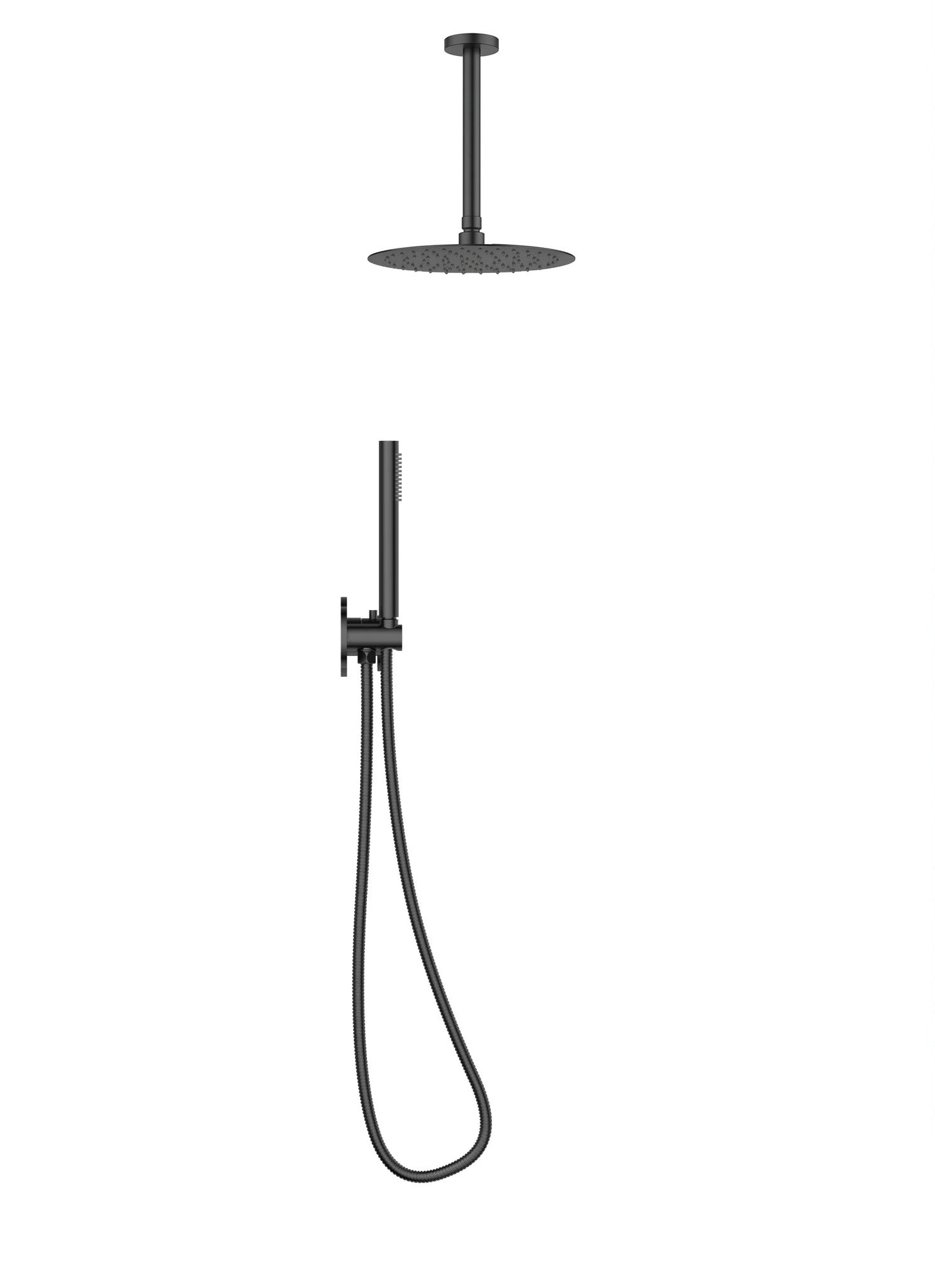 Ensemble de douche Luna 2 fonctions à pression équilibrée - Noir mat et or