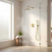 Ensemble de douche pluie or brossé avec douchette - Collection Verona