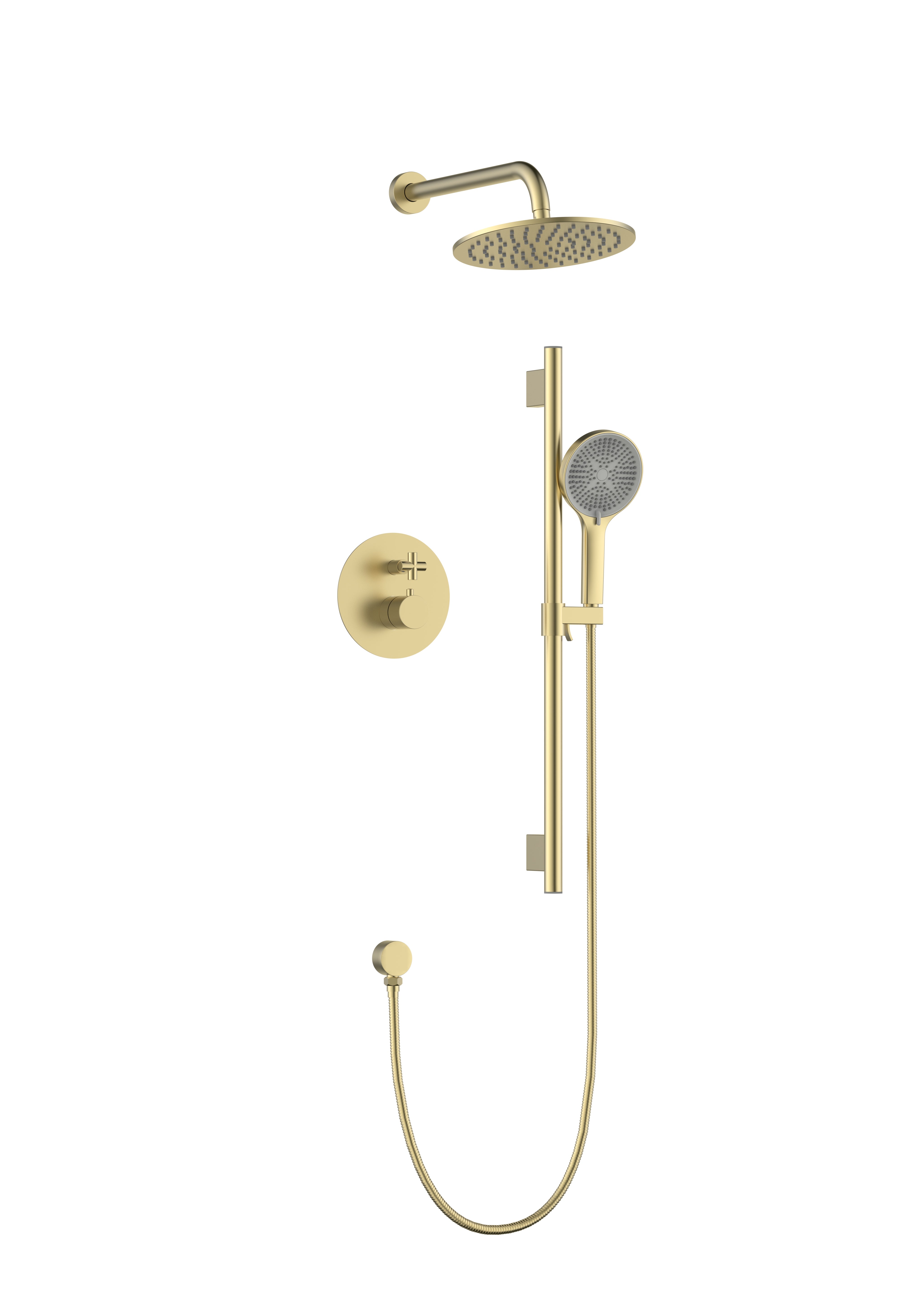 Vero 2-Function Pressure Balance Shower Set in Brushed Gold