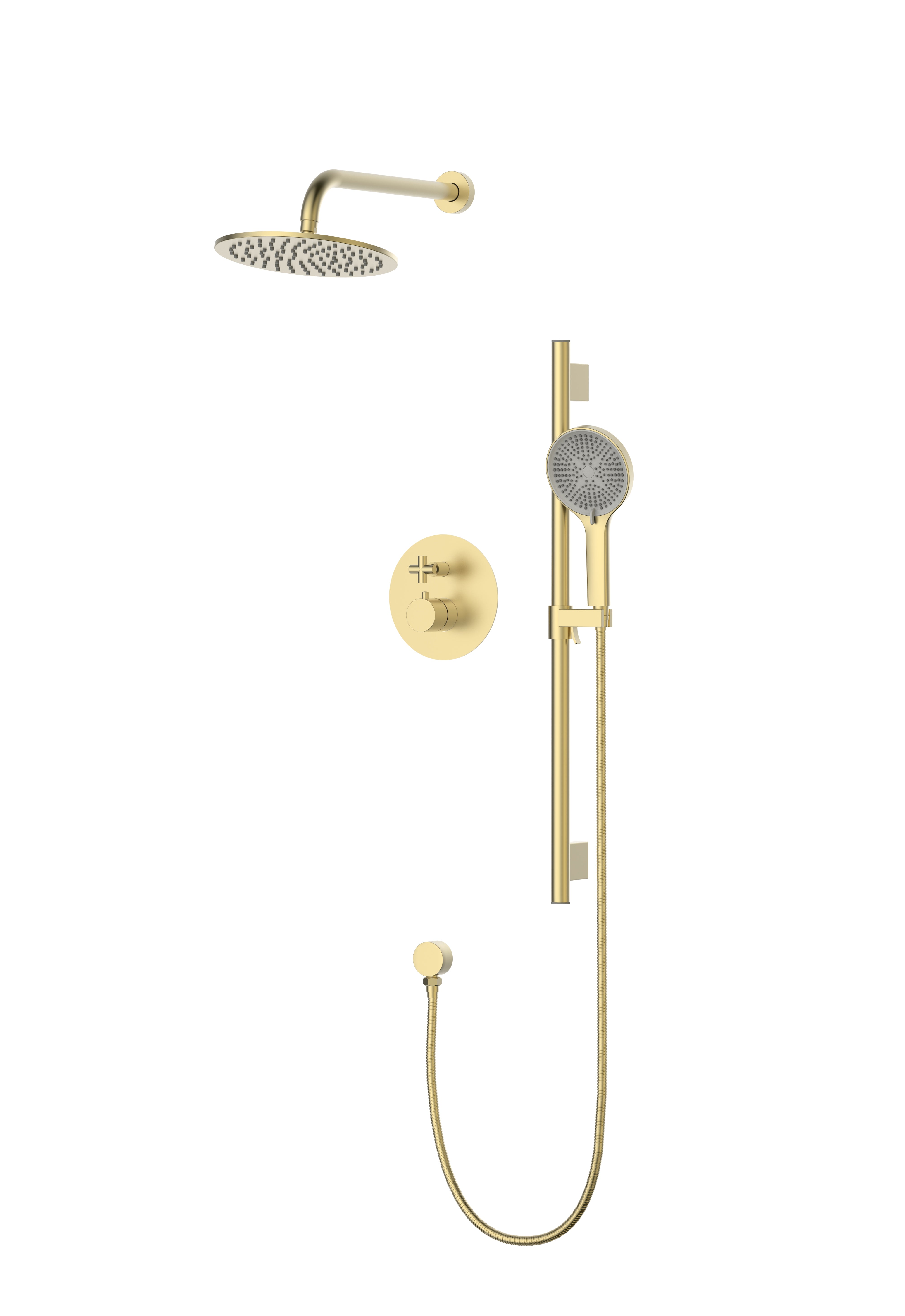 Vero 2-Function Pressure Balance Shower Set in Brushed Gold