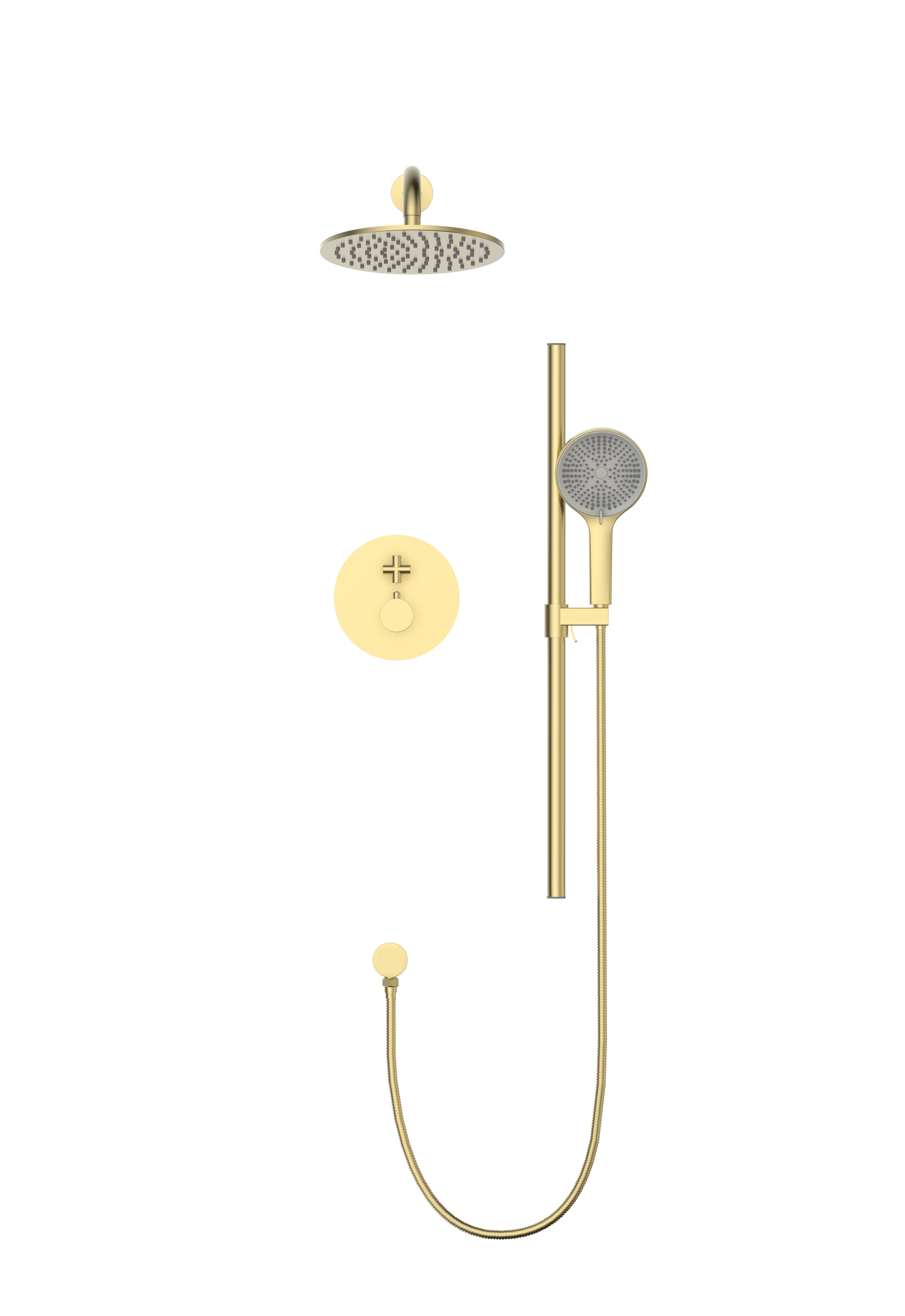 Vero 2-Function Pressure Balance Shower Set in Brushed Gold