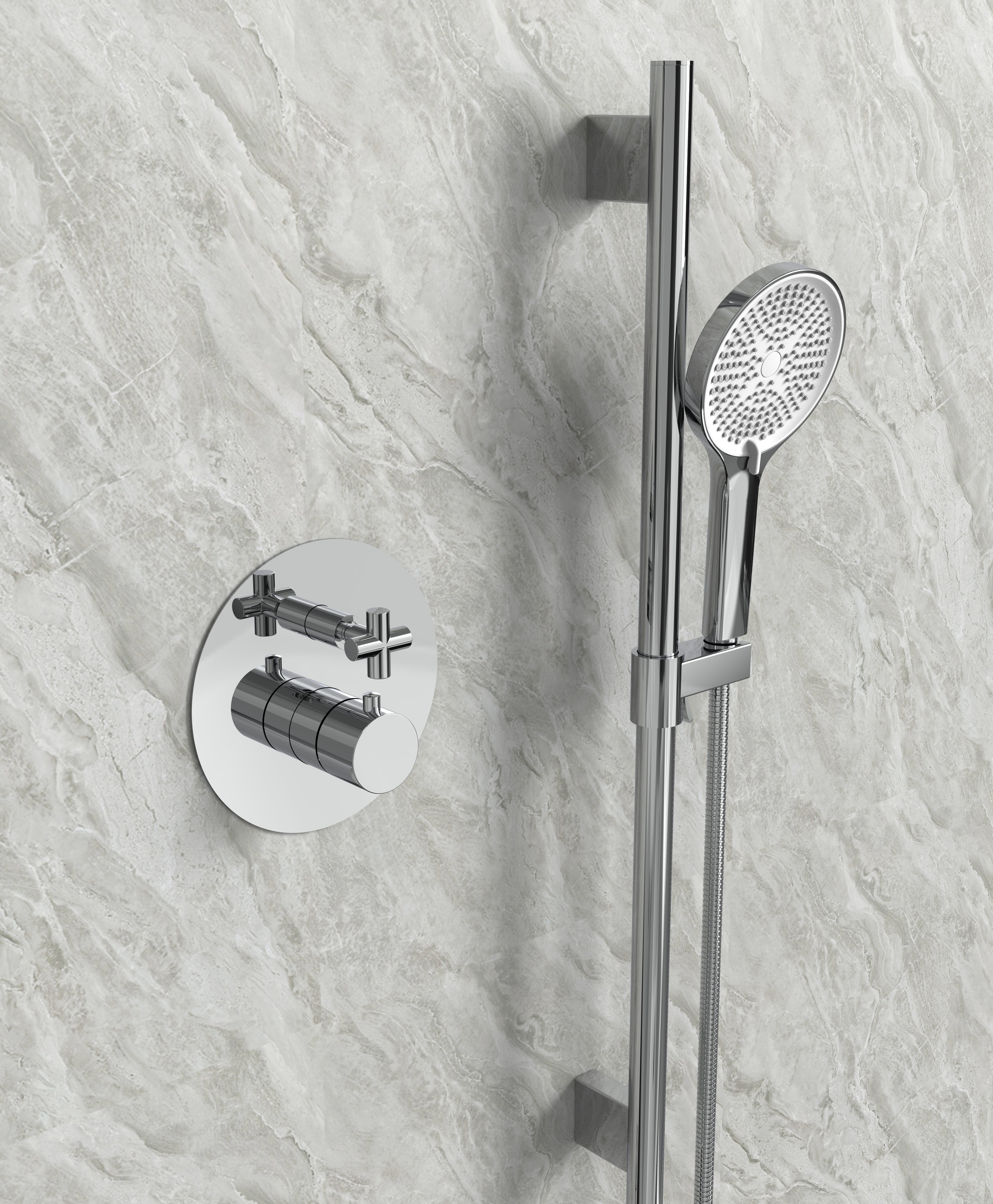 Ensemble de douche Vero à pression équilibrée 2 fonctions - Chrome
