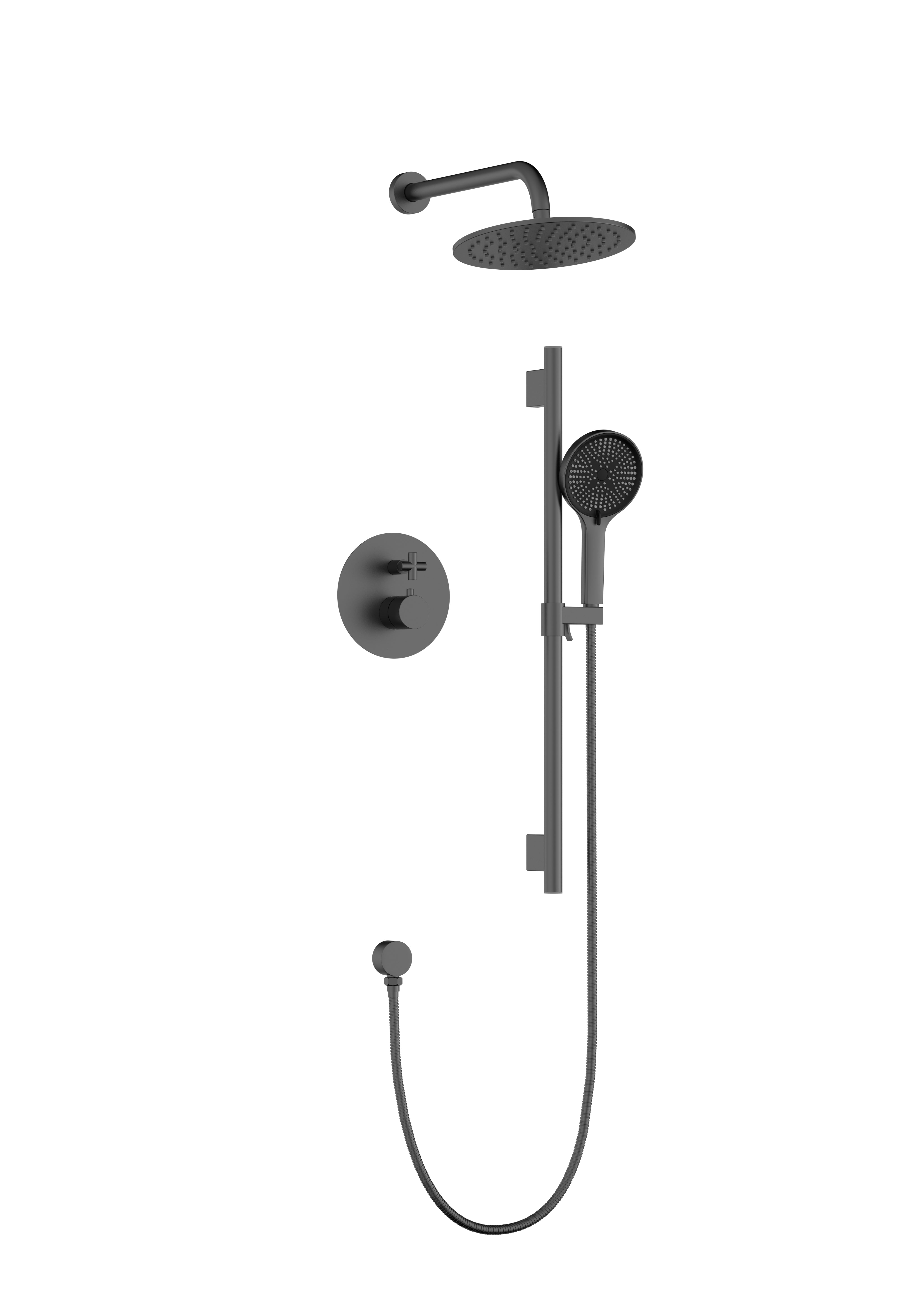 Ensemble de Douche Vero 2 Fonctions avec Équilibrage de Pression - Noir Mat
