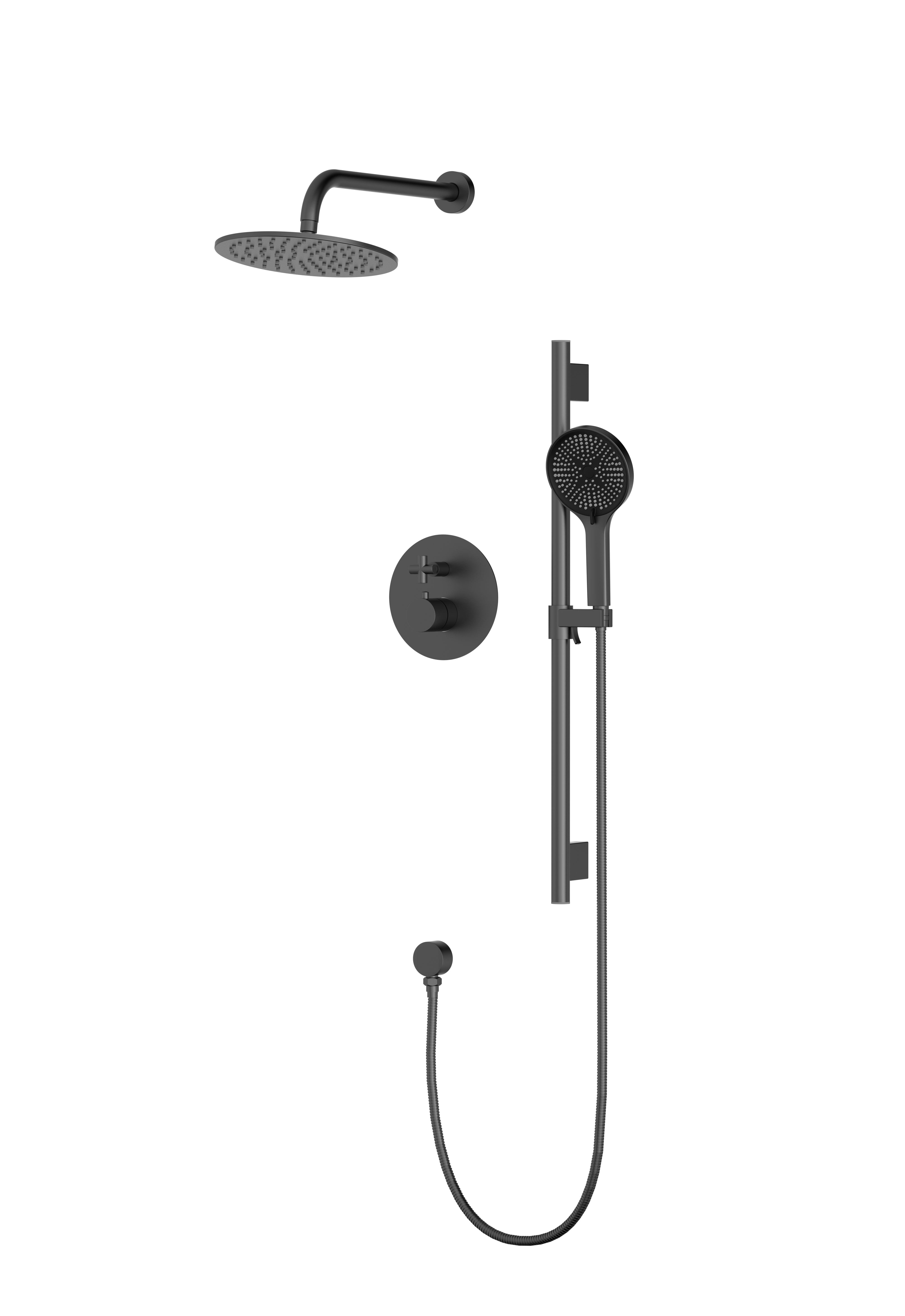 Ensemble de Douche Vero 2 Fonctions avec Équilibrage de Pression - Noir Mat