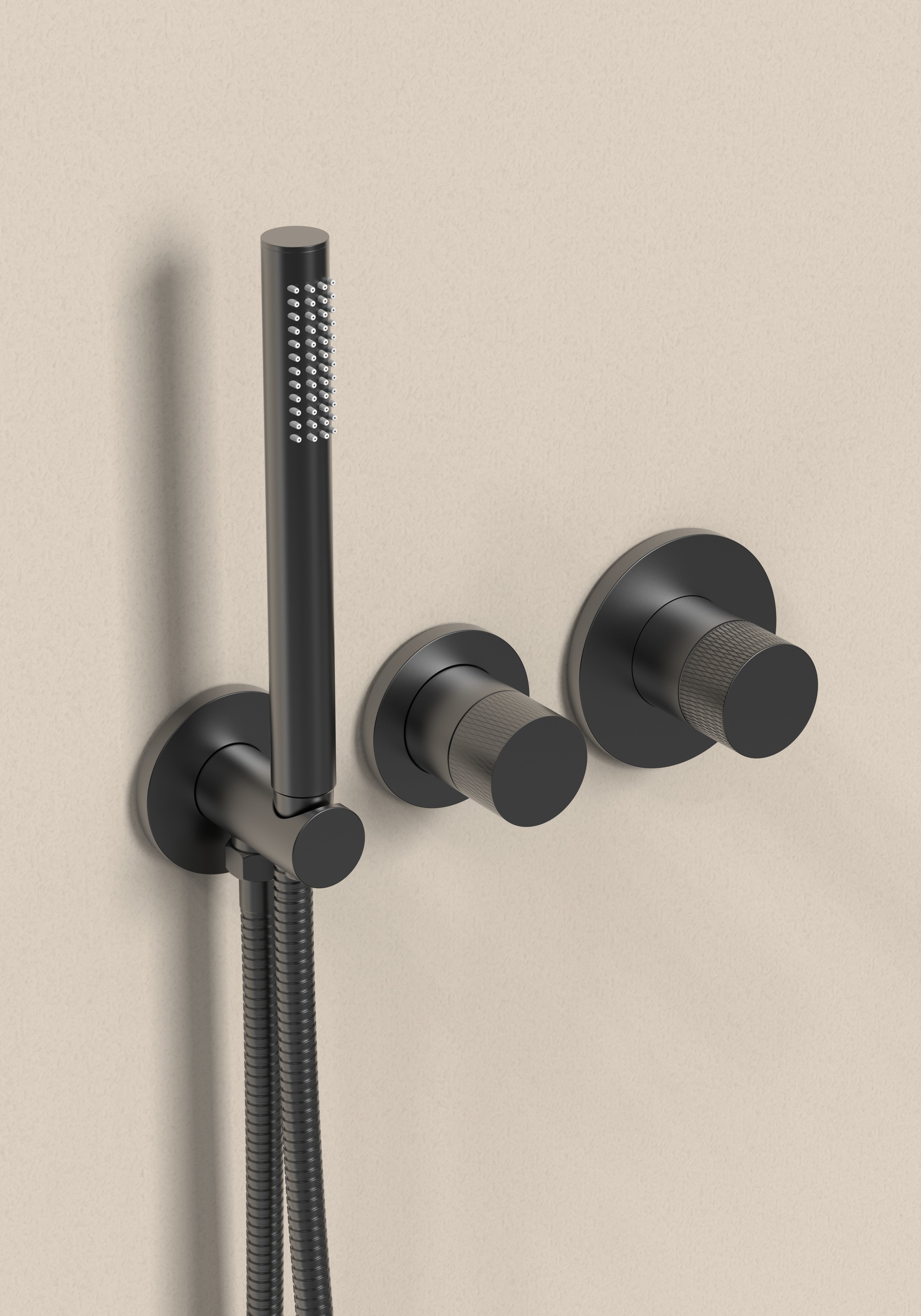Ensemble de douche Seren 2 fonctions à équilibrage de pression - Noir mat