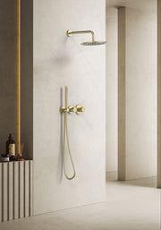 Ensemble de douche Seren 2 fonctions à équilibrage de pression - Or brossé