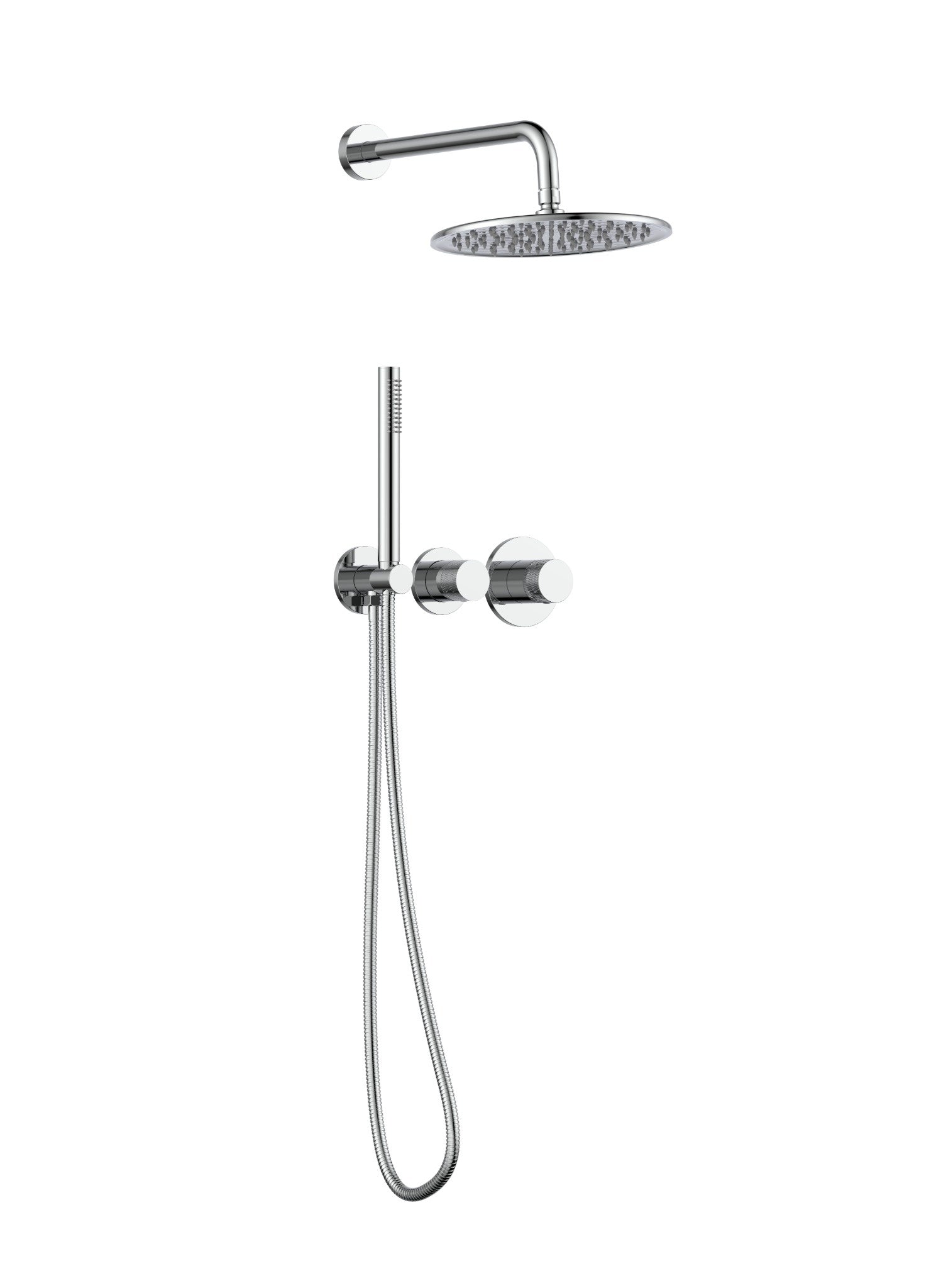 Ensemble de douche Seren 2 fonctions chrome avec pomme de douche pluie