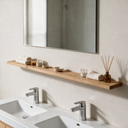 Tablette Murale 60 Pouces en Chêne Brut pour Salle de Bain