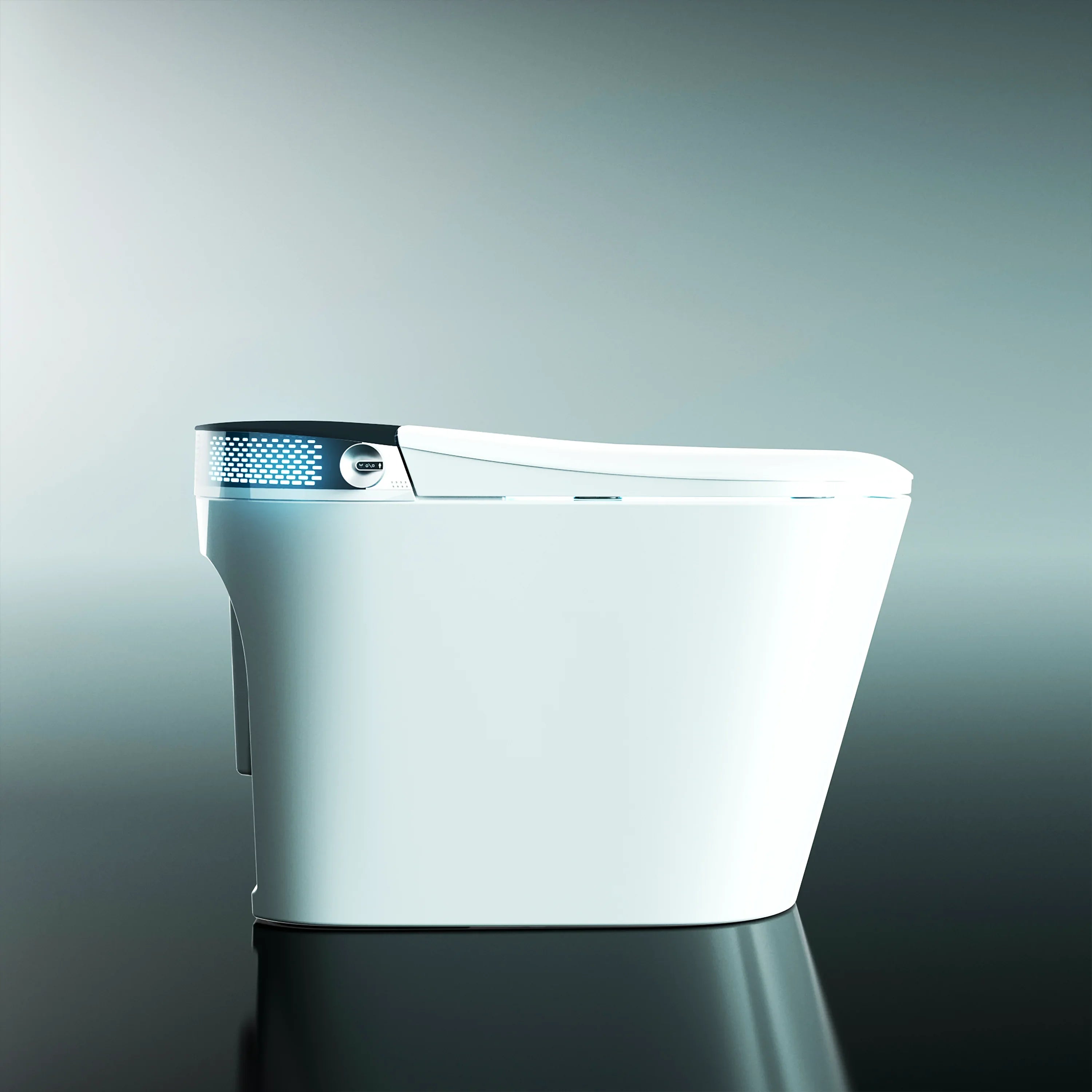 SERA Witty Toilette-bidet intelligente, toilette monopièce avec chasse automatique à jet, couvercle à ouverture/fermeture automatique, lavage à l’eau tiède, séchage à air chaud, siège chauffant – Affichage noir