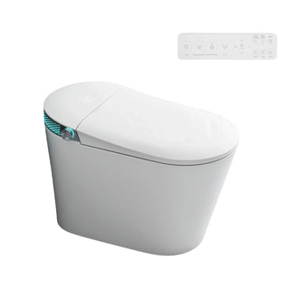 SERA Witty Smart Bidet Toilet, One-Piece Toilet with Auto Jet Flush, Auto Open/Close Lid, Warm Water Wash, Warm-Air Dryer, Heated Seat – White Display