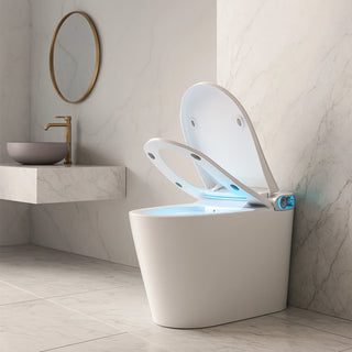 SERA Witty Smart Bidet Toilet, One-Piece Toilet with Auto Jet Flush, Auto Open/Close Lid, Warm Water Wash, Warm-Air Dryer, Heated Seat – White Display