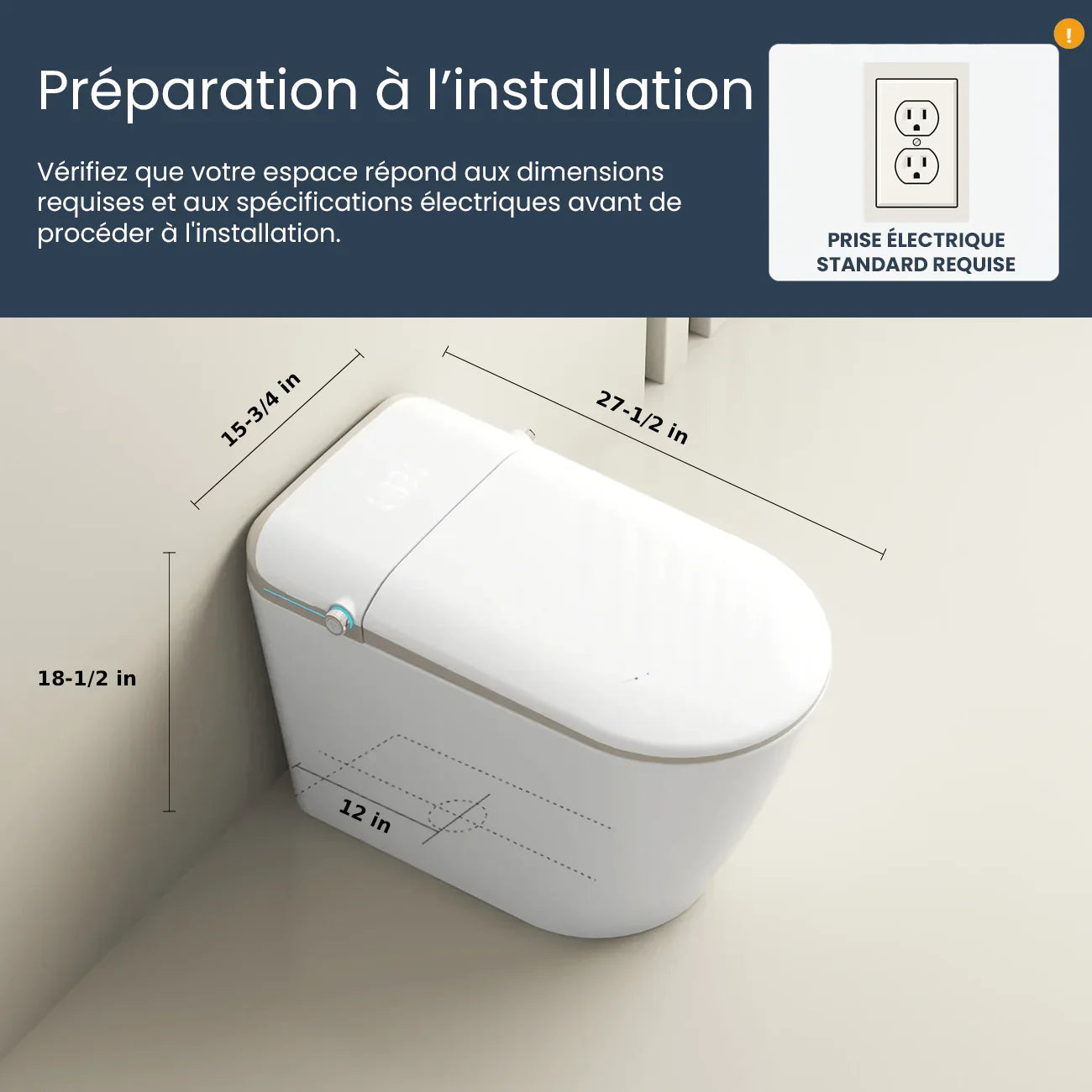 SERA Sigma Toilette-bidet intelligente, toilette monopièce avec chasse automatique à jet, couvercle à ouverture/fermeture automatique, lavage à l’eau tiède, séchage à air chaud, siège chauffant – Finition dorée