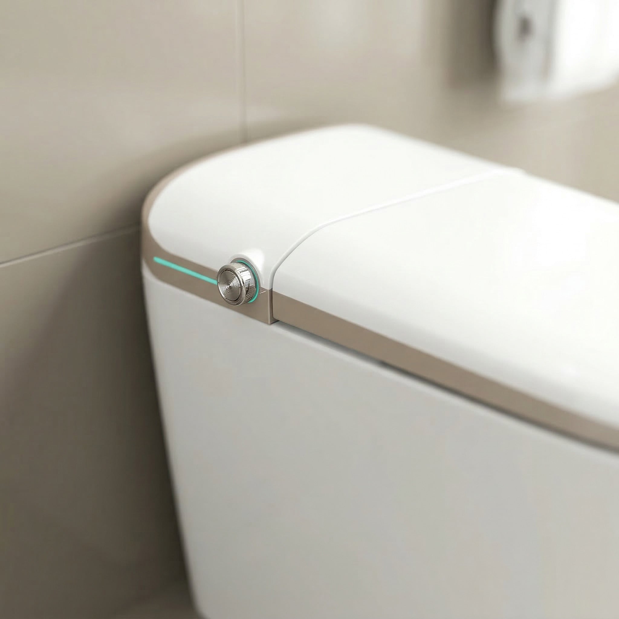 Toilette Intelligente SERA Sigma avec Accents Dorés – Sans Réservoir