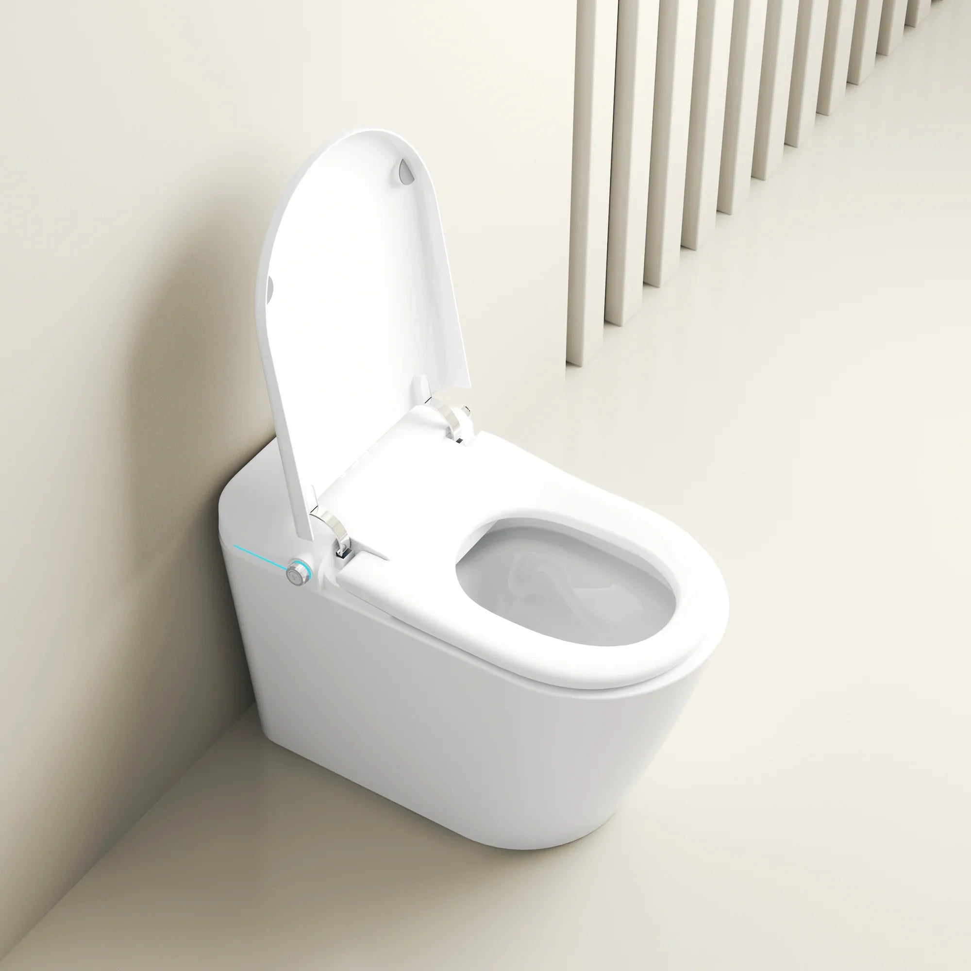 SERA Sigma Toilette-bidet intelligente, toilette monopièce avec chasse automatique à jet, couvercle à ouverture/fermeture automatique, lavage à l’eau tiède, séchage à air chaud, siège chauffant – Finition blanc