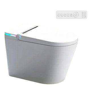 Sera Omega Toilette intelligente avec bidet, monobloc avec chasse à jet automatique, abattant auto-ouvrant/fermant, lavage à l’eau chaude, sécheur à air chaud, siège chauffant – Blanc