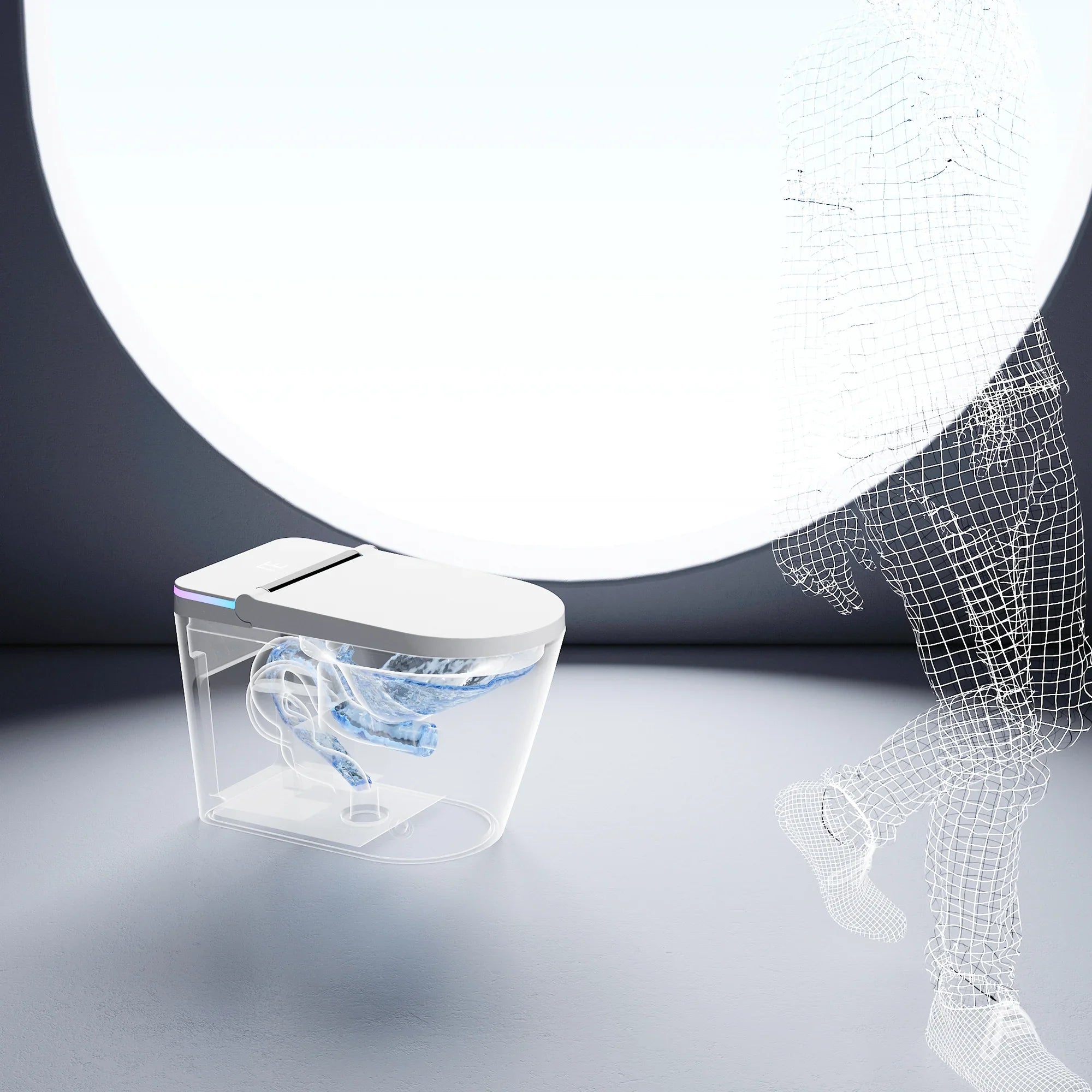 Sera Omega Toilette intelligente avec bidet, monobloc avec chasse à jet automatique, abattant auto-ouvrant/fermant, lavage à l’eau chaude, sécheur à air chaud, siège chauffant – Blanc