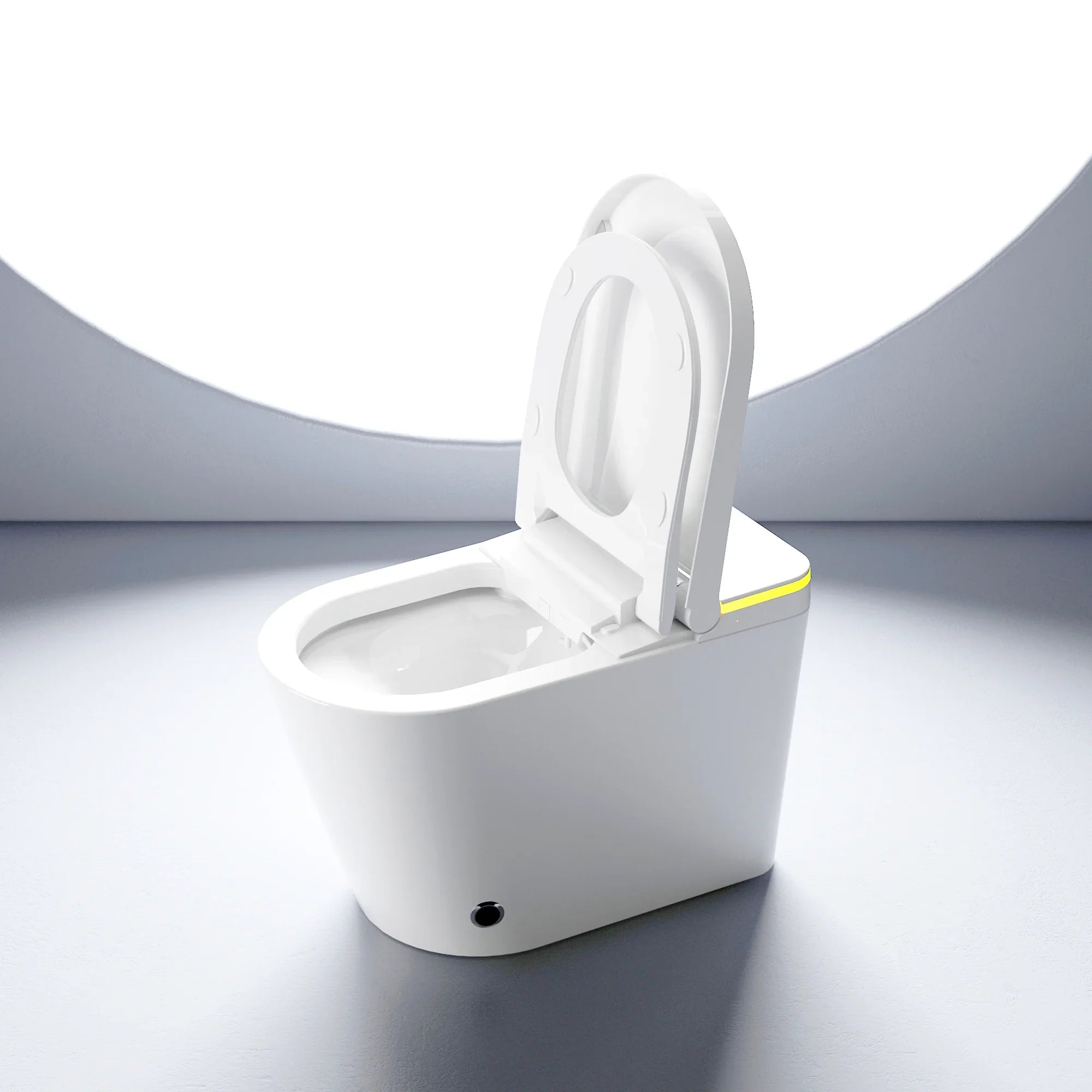 Sera Omega Toilette intelligente avec bidet, monobloc avec chasse à jet automatique, abattant auto-ouvrant/fermant, lavage à l’eau chaude, sécheur à air chaud, siège chauffant – Blanc