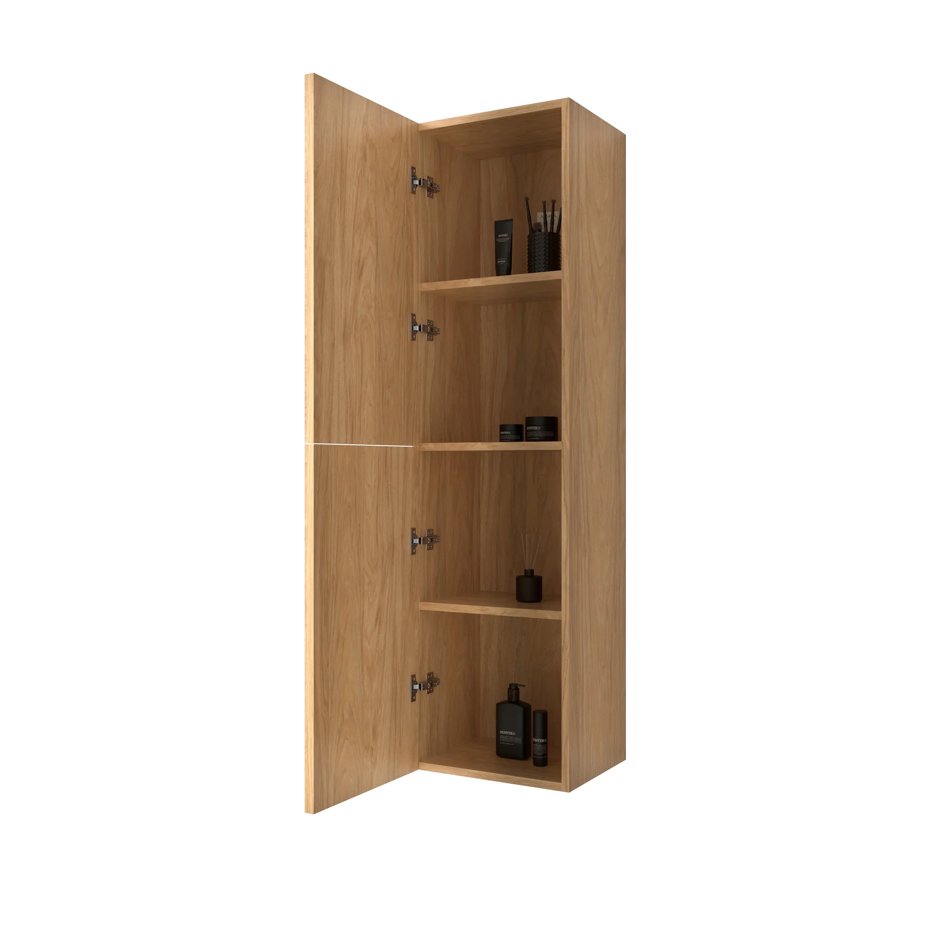 Armoire à Linge Mural de Salle de Bain - Noyer Couchant