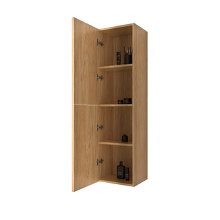 Armoire à Linge Mural de Salle de Bain - Noyer Couchant