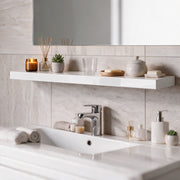 43" Wall-Mount Glossy White Shelf
