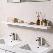 60" Wall-Mount Glossy White Shelf